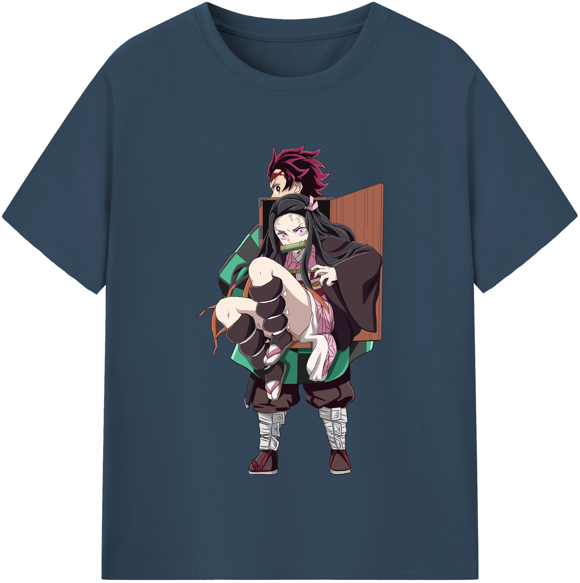 （画像用） 鬼滅の刃（きめつのやいば）竈門 禰󠄀豆子／かまど ねずこ Kamado Nezuko 綿100％半袖Tシャツ（フロントプリント）