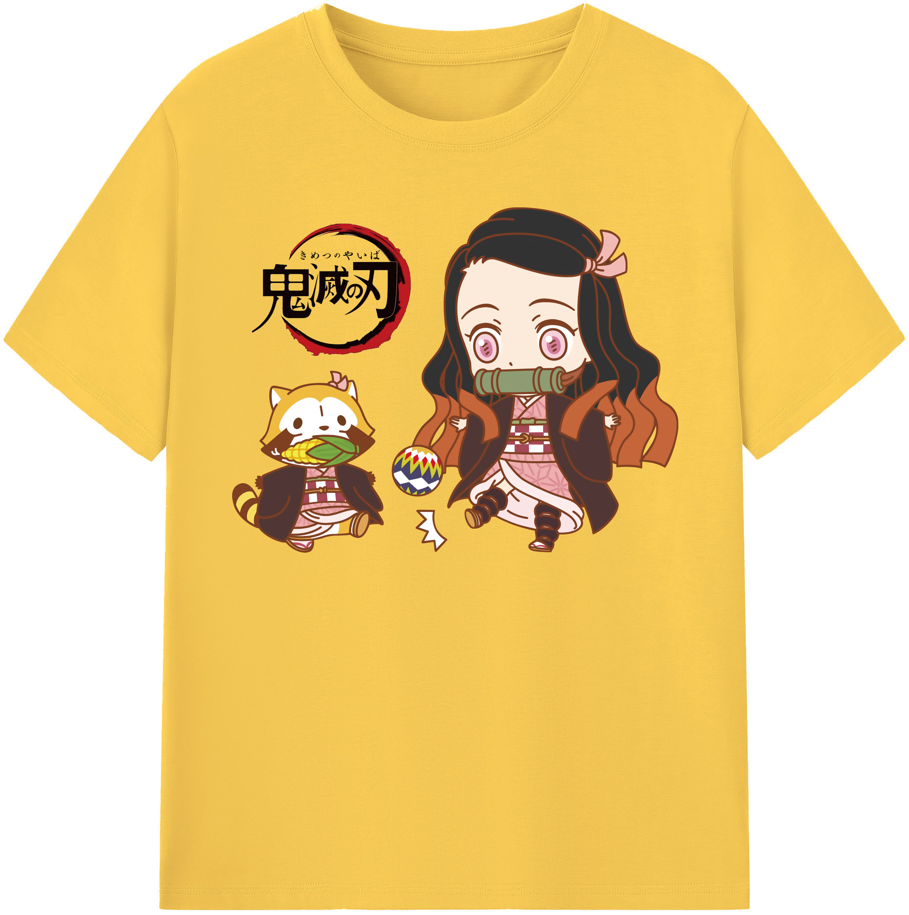 （画像用） 鬼滅の刃（きめつのやいば）竈門 禰󠄀豆子／かまど ねずこ Kamado Nezuko 綿100％半袖Tシャツ（フロントプリント）