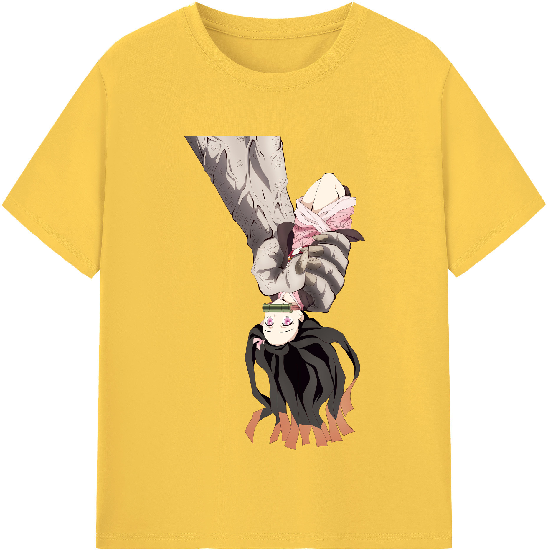 （画像用） 鬼滅の刃（きめつのやいば）竈門 禰󠄀豆子／かまど ねずこ Kamado Nezuko 綿100％半袖Tシャツ（フロントプリント）