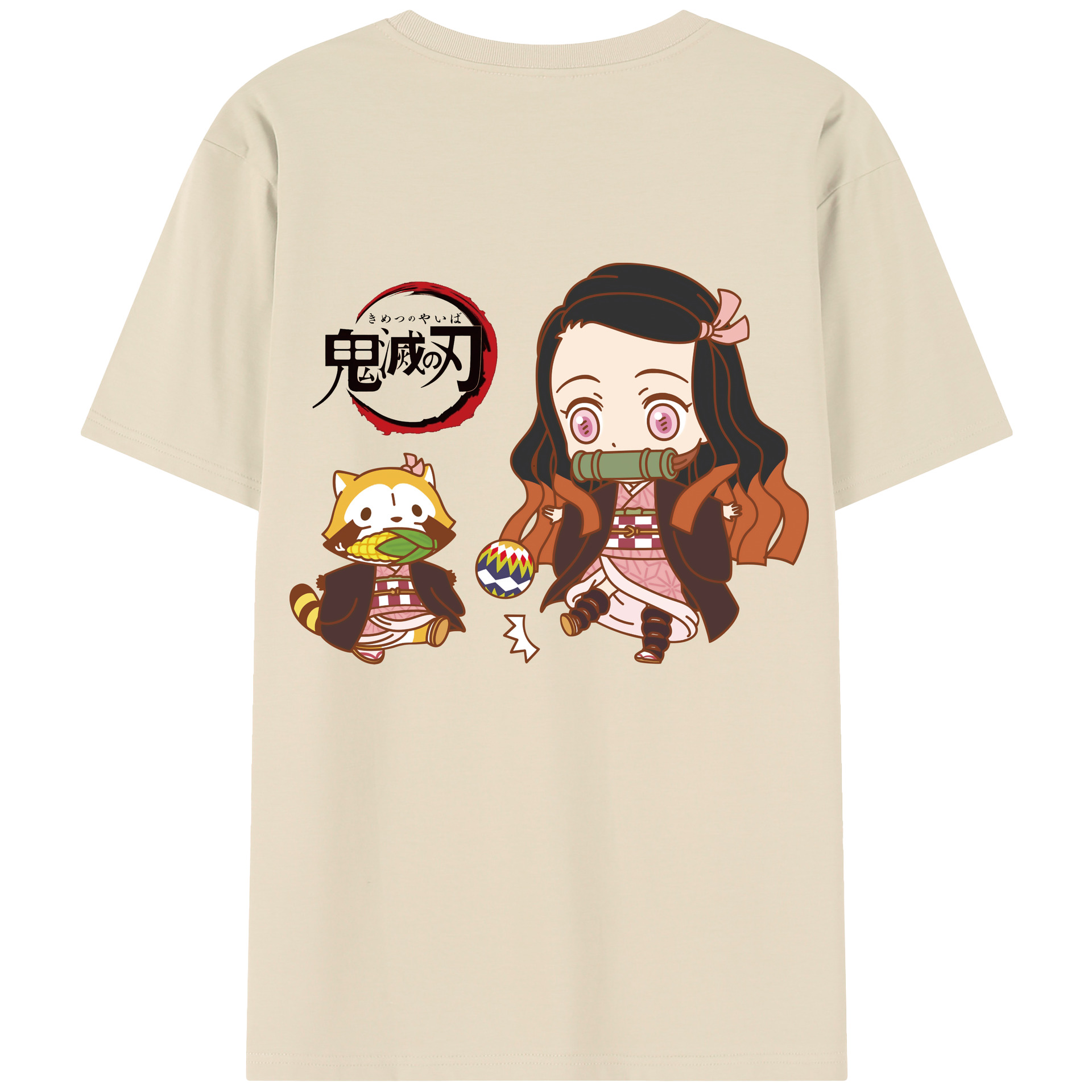 （画像用） 鬼滅の刃（きめつのやいば）竈門 禰󠄀豆子／かまど ねずこ Kamado Nezuko 綿100％半袖Tシャツ（背面プリント）