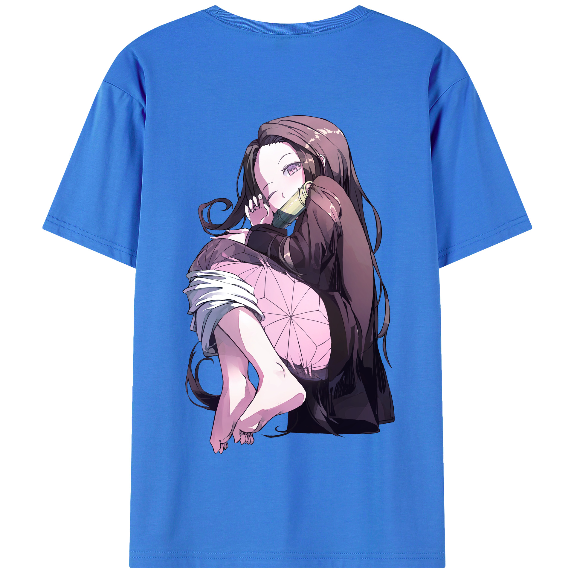 （画像用） 鬼滅の刃（きめつのやいば）竈門 禰󠄀豆子／かまど ねずこ Kamado Nezuko 綿100％半袖Tシャツ（背面プリント）