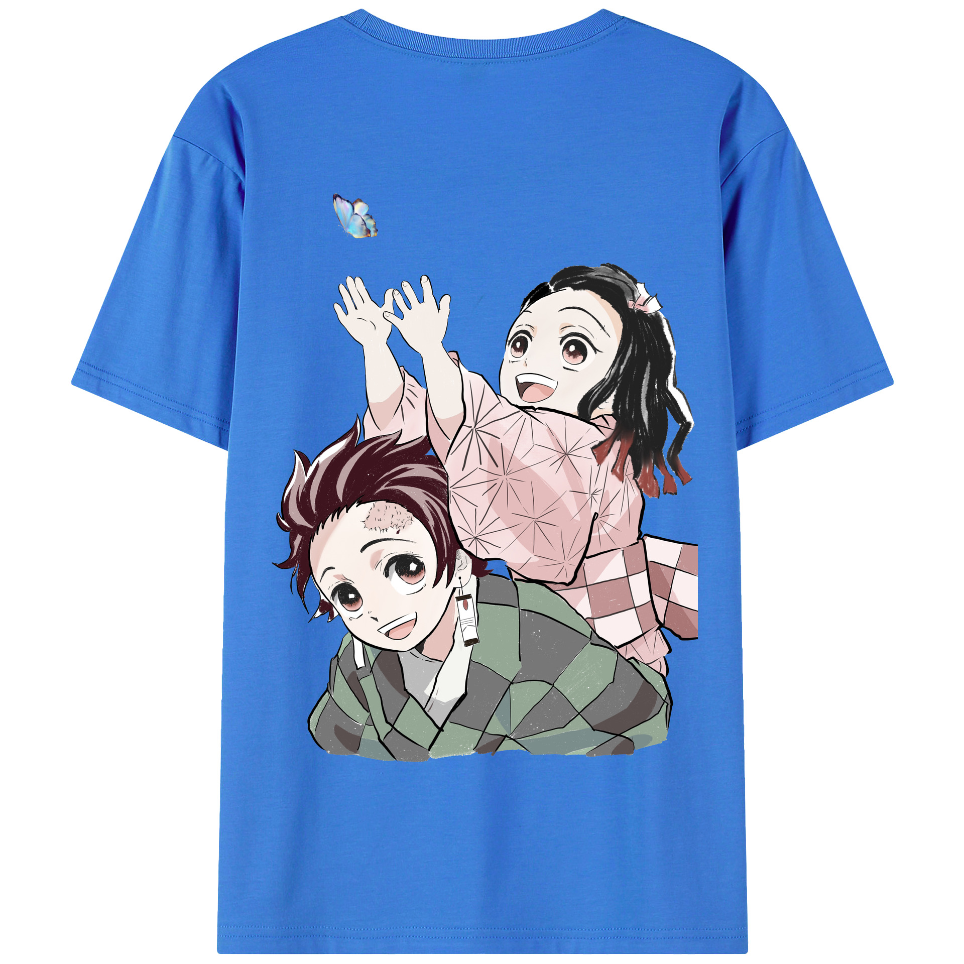 （画像用） 鬼滅の刃（きめつのやいば）竈門 禰󠄀豆子／かまど ねずこ Kamado Nezuko 綿100％半袖Tシャツ（背面プリント）