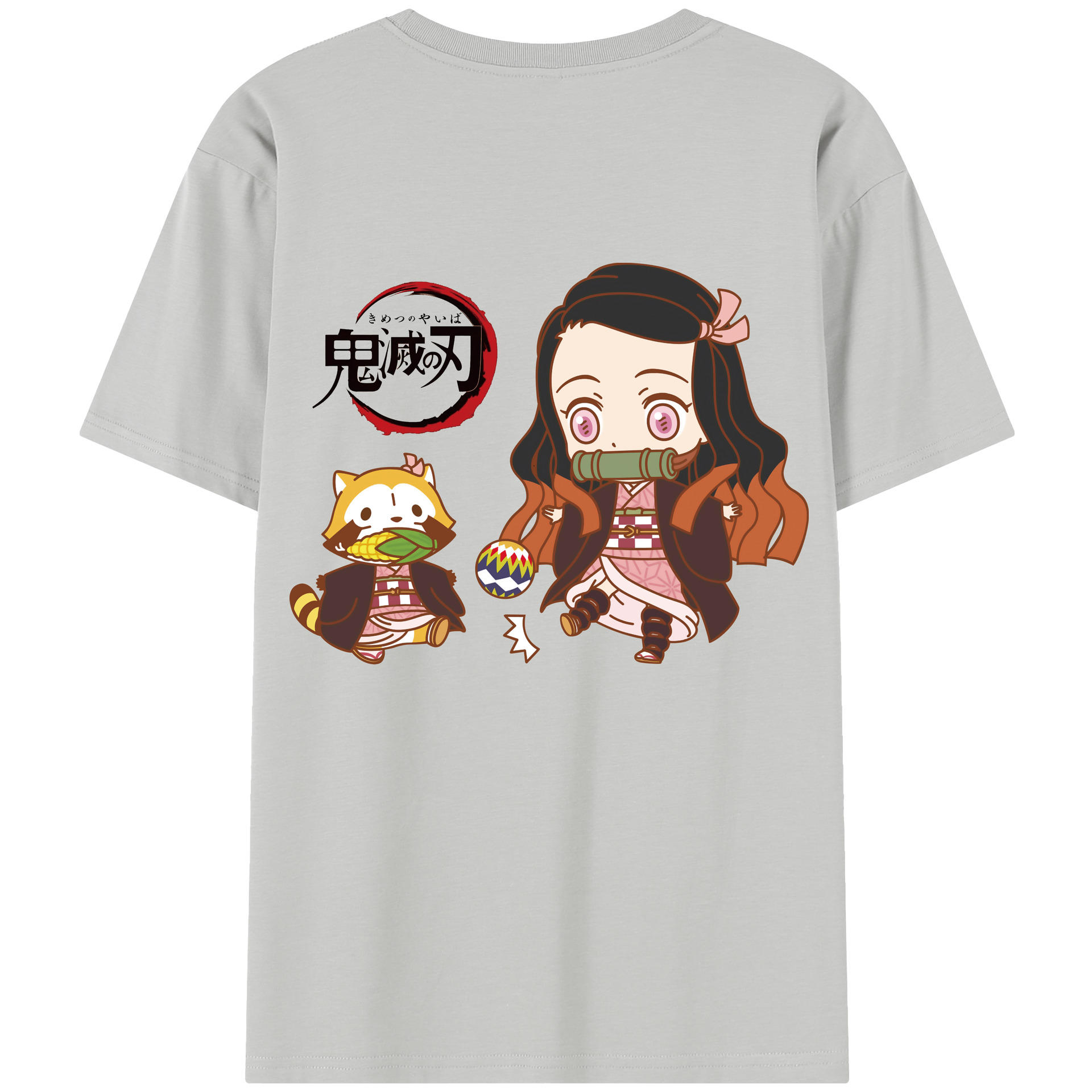 （画像用） 鬼滅の刃（きめつのやいば）竈門 禰󠄀豆子／かまど ねずこ Kamado Nezuko 綿100％半袖Tシャツ（背面プリント）