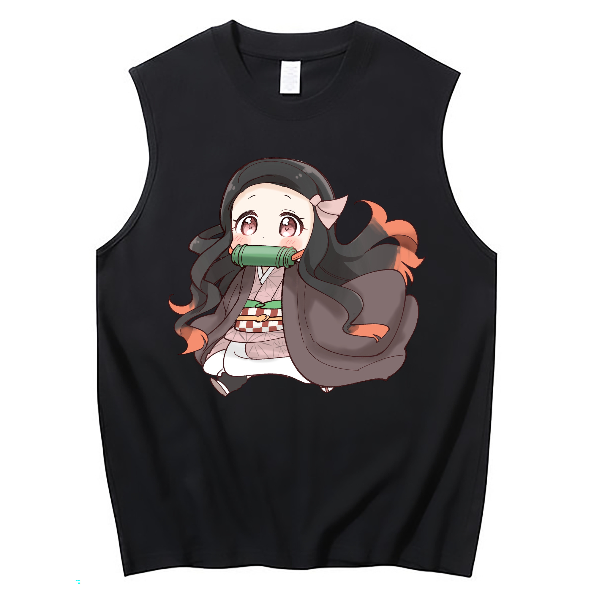 （画像用） 鬼滅の刃（きめつのやいば）竈門 禰󠄀豆子／かまど ねずこ Kamado Nezuko コットン100％タンクトップ（フロントプリント）