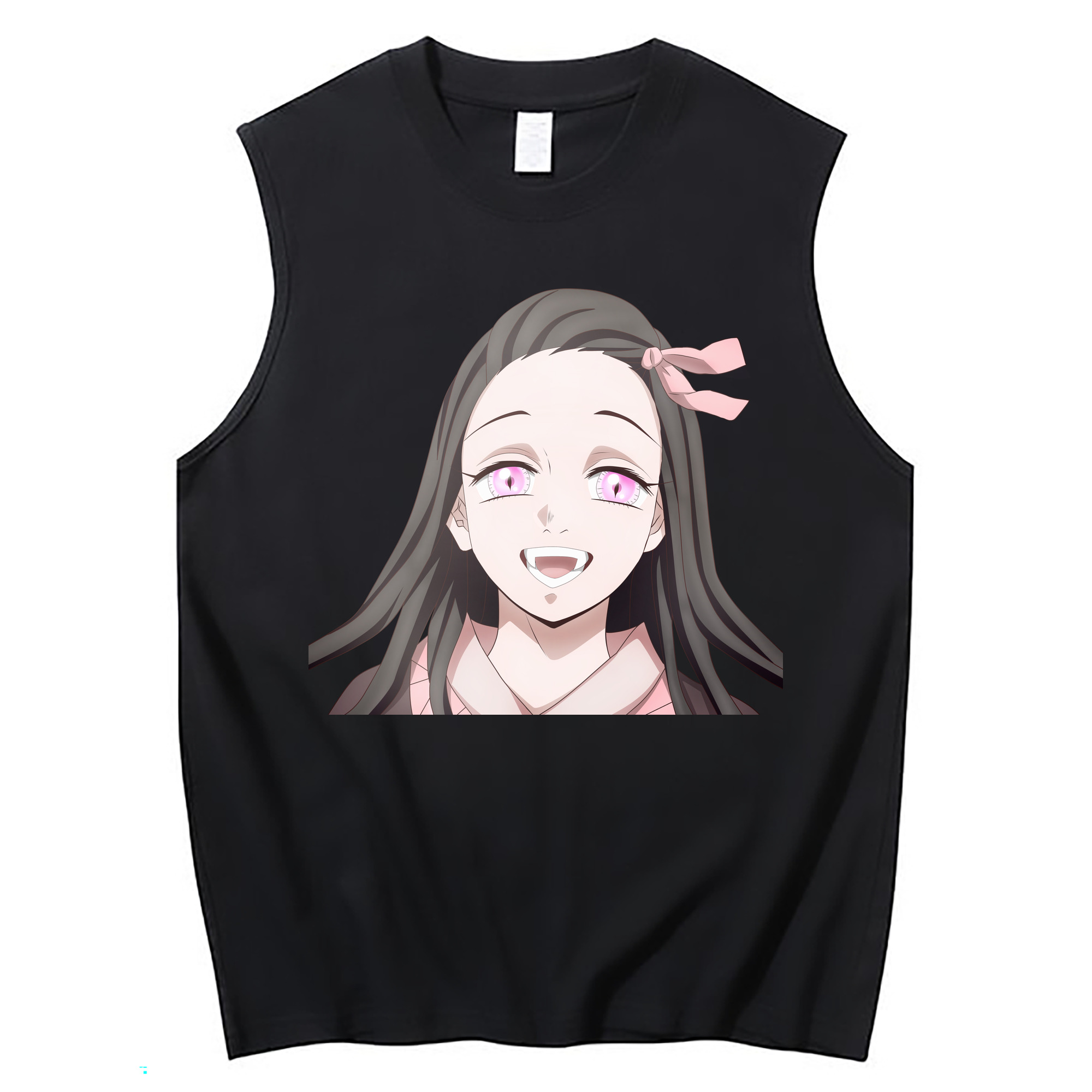 （画像用） 鬼滅の刃（きめつのやいば）竈門 禰󠄀豆子／かまど ねずこ Kamado Nezuko コットン100％タンクトップ（フロントプリント）