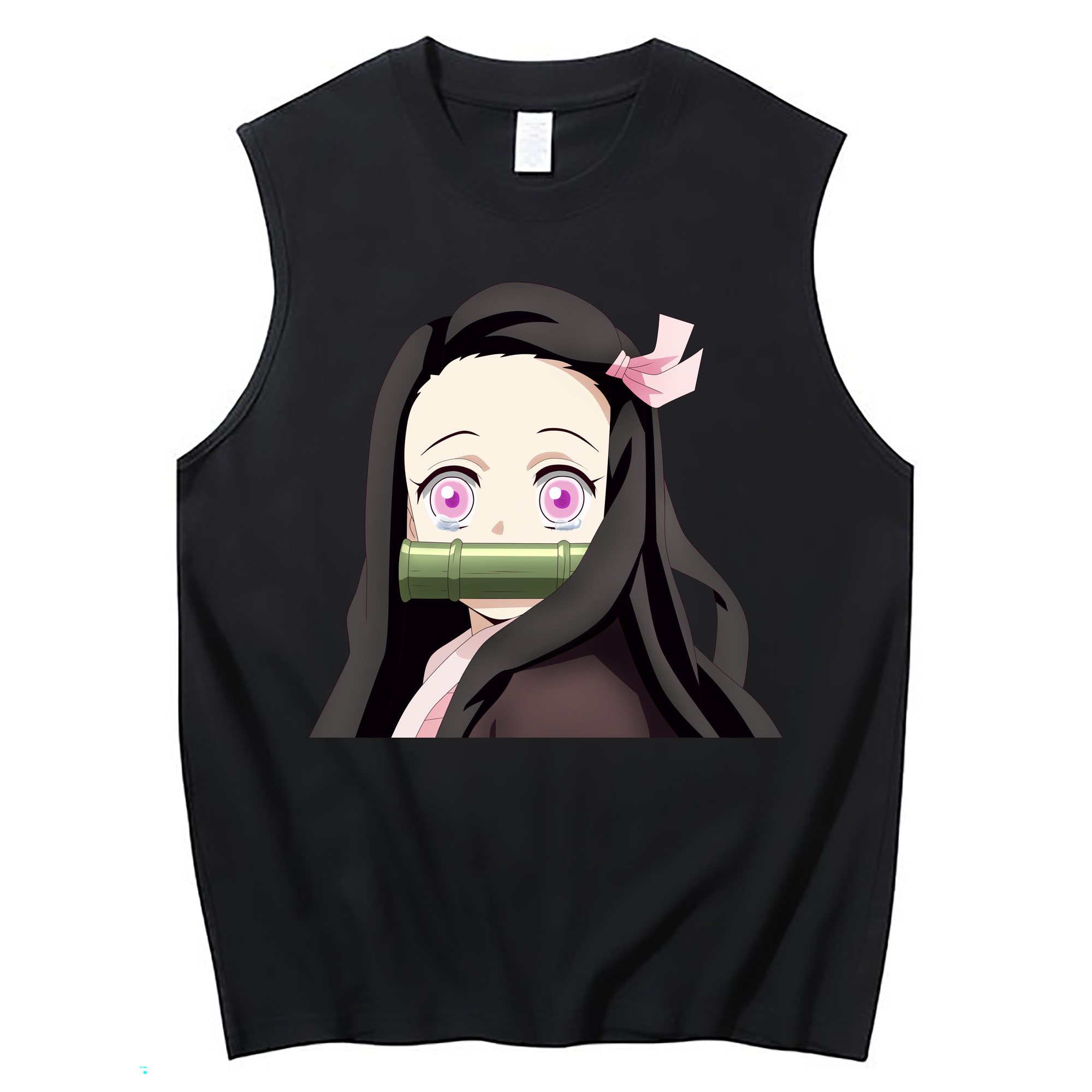 （画像用） 鬼滅の刃（きめつのやいば）竈門 禰󠄀豆子／かまど ねずこ Kamado Nezuko コットン100％タンクトップ（フロントプリント）