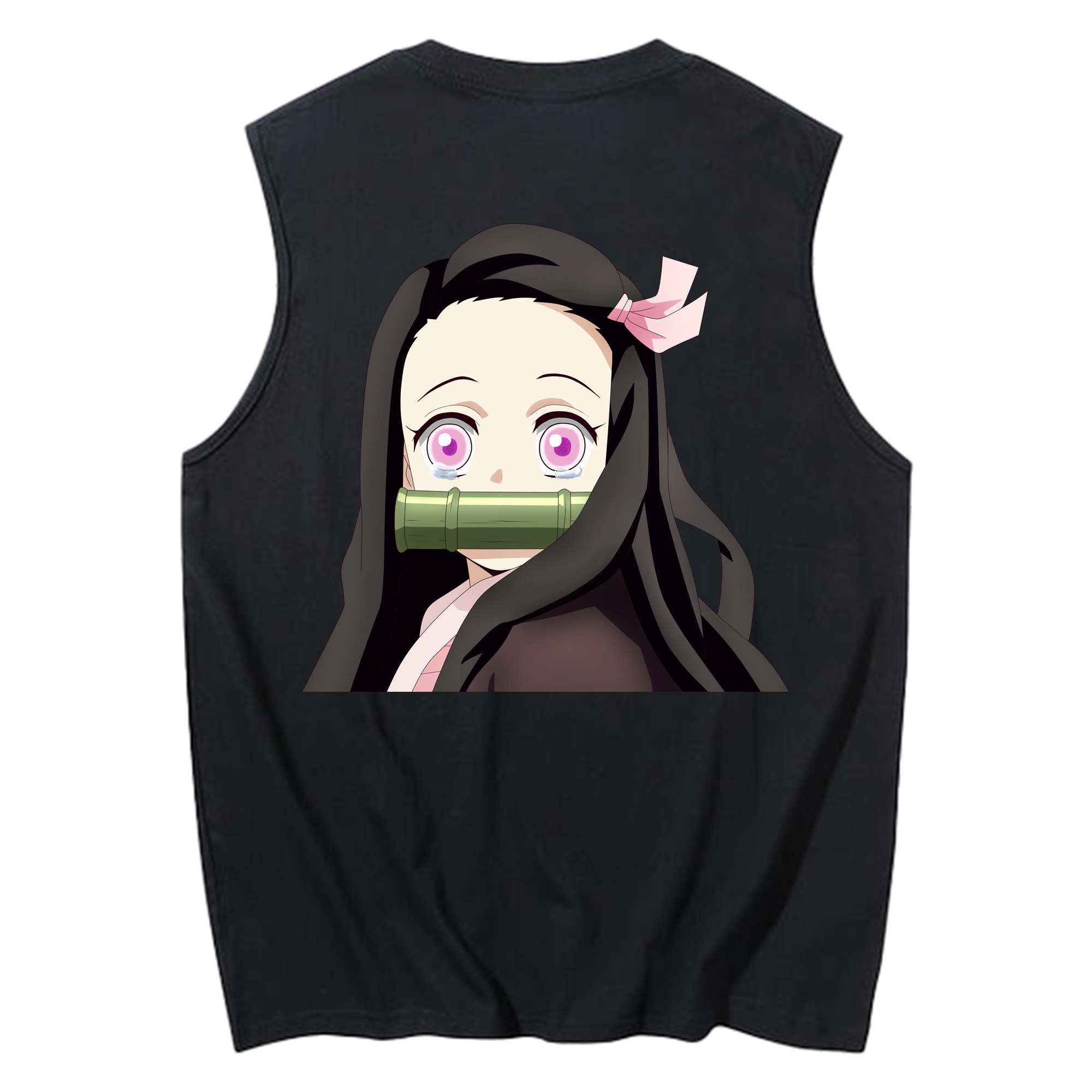 （画像用） 鬼滅の刃（きめつのやいば）竈門 禰󠄀豆子／かまど ねずこ Kamado Nezuko コットン100％タンクトップ（背面プリント）