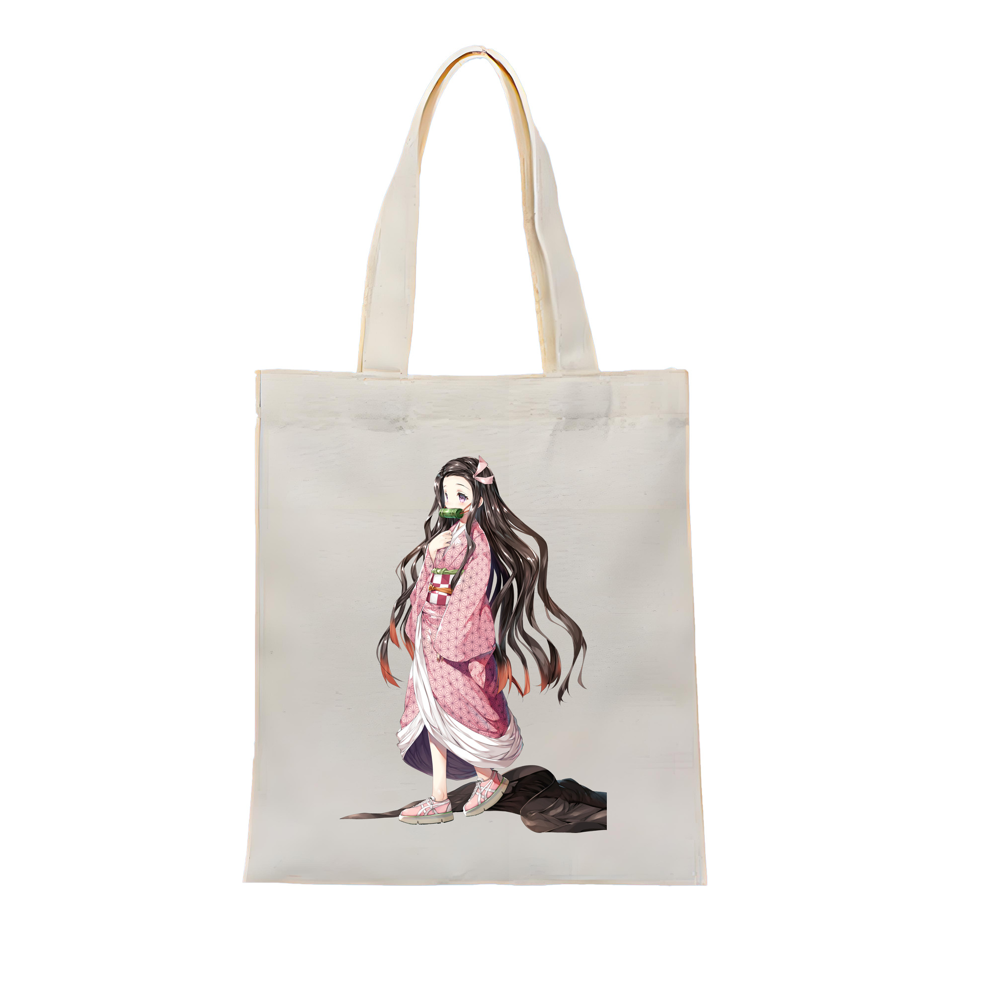 （画像用） 鬼滅の刃（きめつのやいば）竈門 禰󠄀豆子／かまど ねずこ Kamado Nezuko 縦型キャンバス生地手提げバッグ　トートバッグ