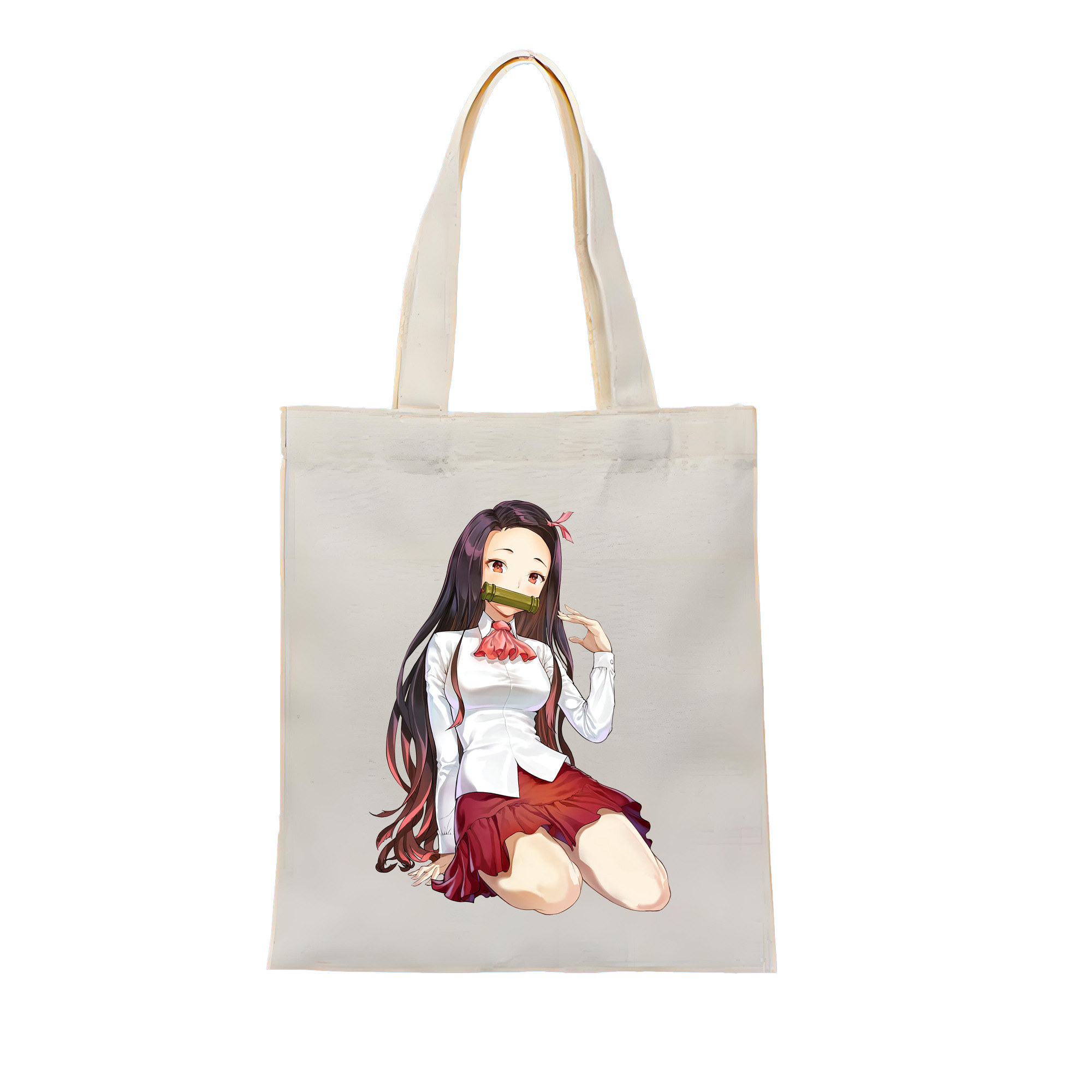 （画像用） 鬼滅の刃（きめつのやいば）竈門 禰󠄀豆子／かまど ねずこ Kamado Nezuko 縦型キャンバス生地手提げバッグ　トートバッグ