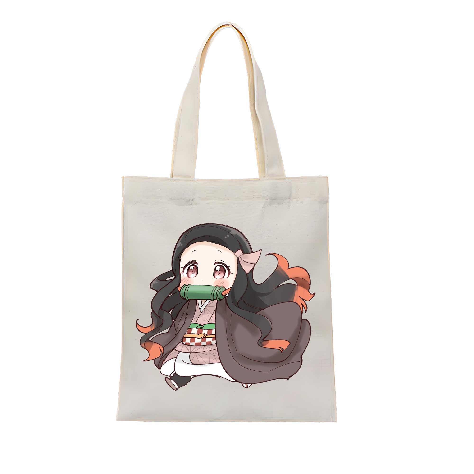（画像用） 鬼滅の刃（きめつのやいば）竈門 禰󠄀豆子／かまど ねずこ Kamado Nezuko 縦型キャンバス生地手提げバッグ　トートバッグ