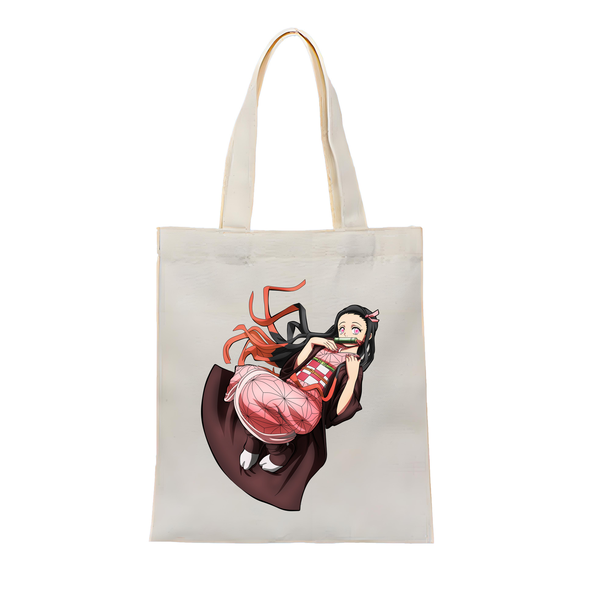 （画像用） 鬼滅の刃（きめつのやいば）竈門 禰󠄀豆子／かまど ねずこ Kamado Nezuko 縦型キャンバス生地手提げバッグ　トートバッグ