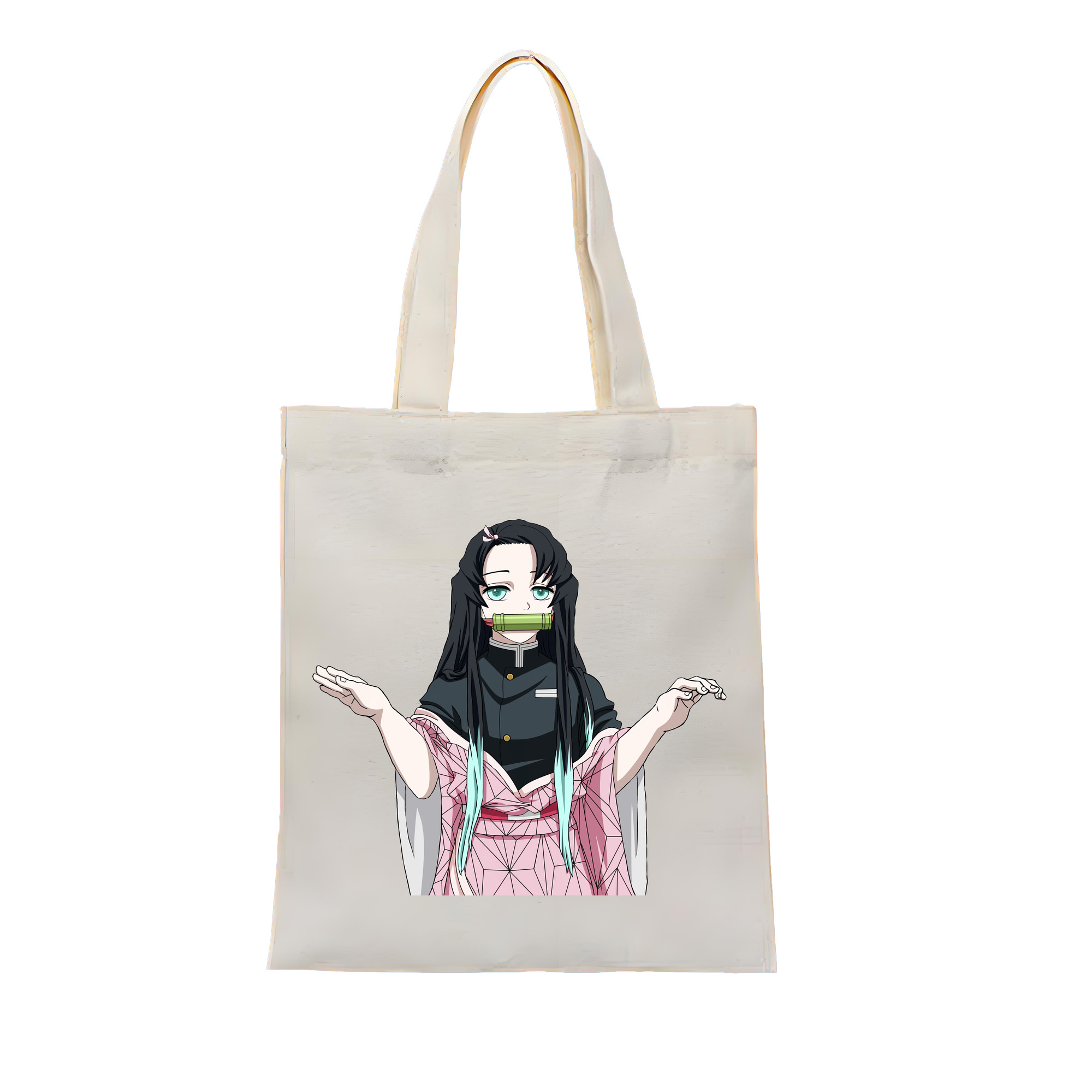 （画像用） 鬼滅の刃（きめつのやいば）竈門 禰󠄀豆子／かまど ねずこ Kamado Nezuko 縦型キャンバス生地手提げバッグ　トートバッグ
