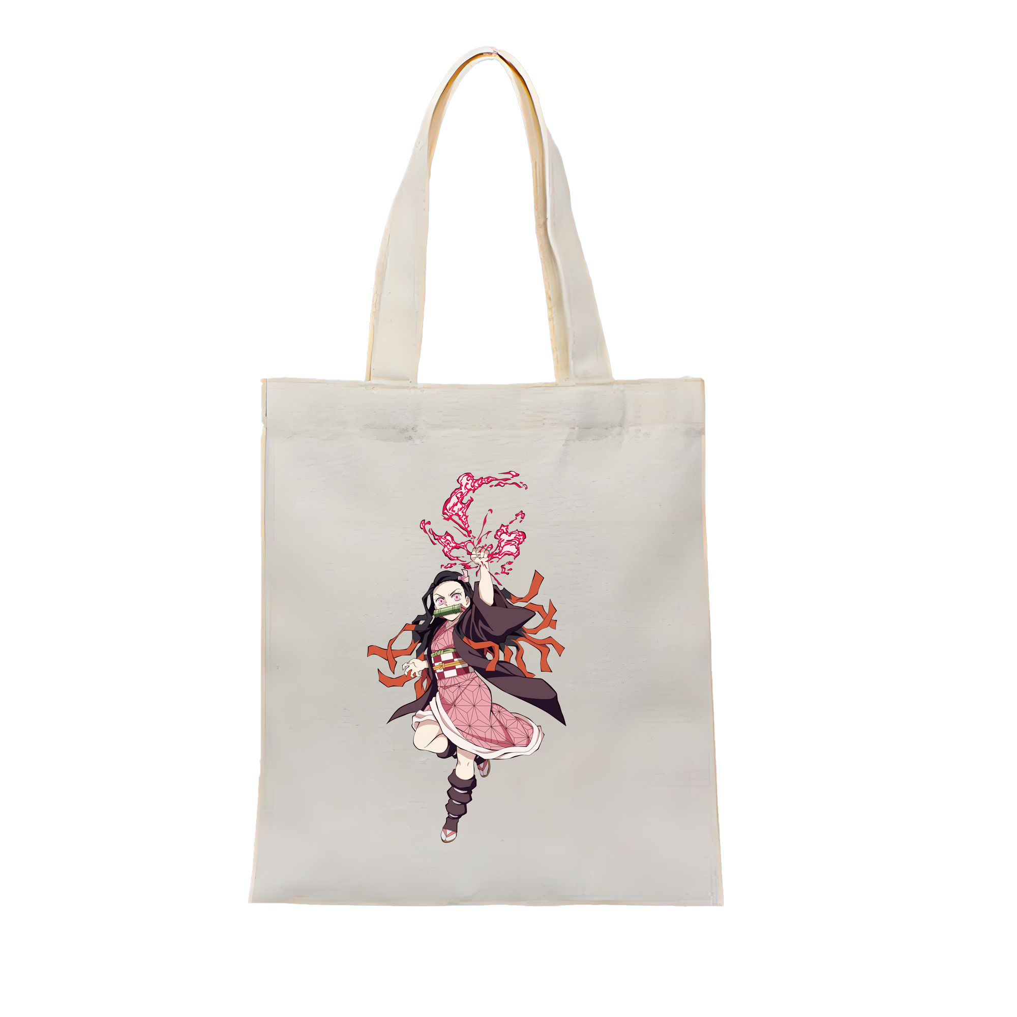 （画像用） 鬼滅の刃（きめつのやいば）竈門 禰󠄀豆子／かまど ねずこ Kamado Nezuko 縦型キャンバス生地手提げバッグ　トートバッグ