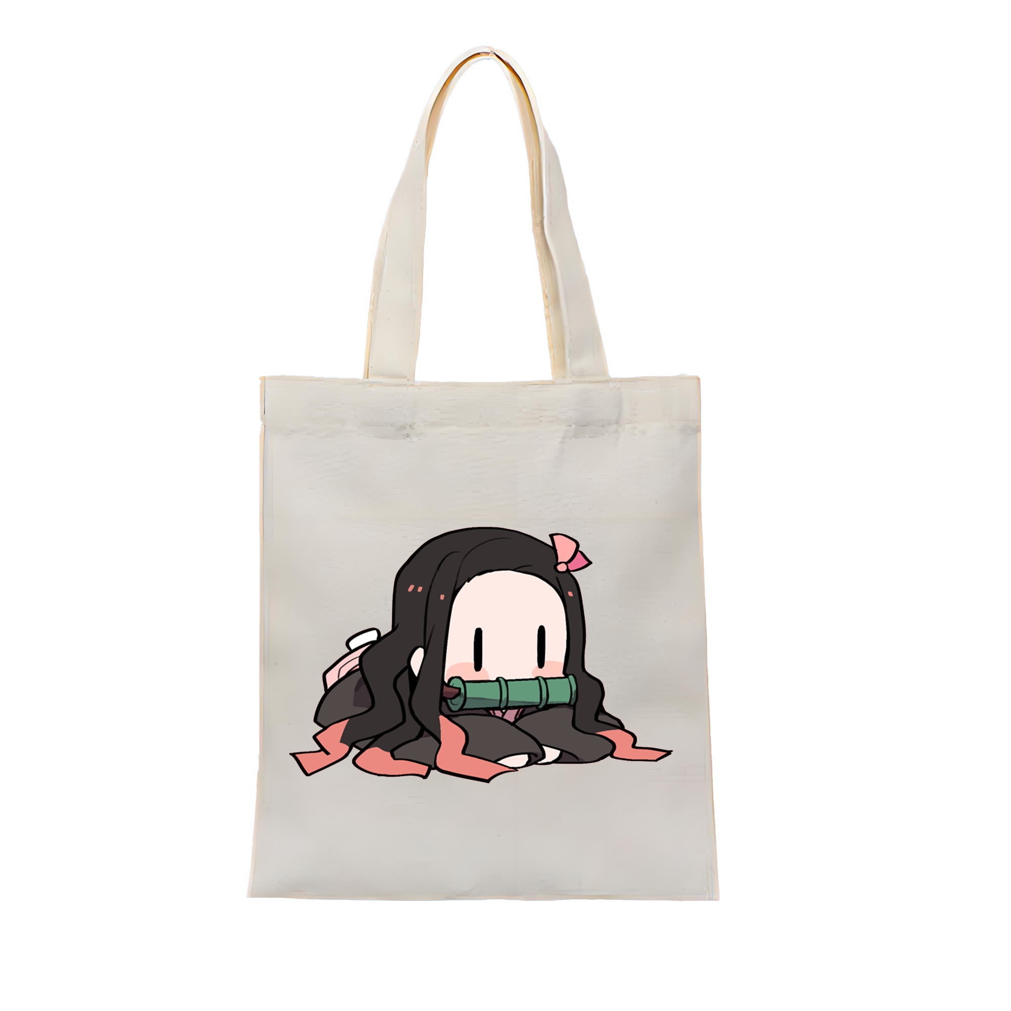 （画像用） 鬼滅の刃（きめつのやいば）竈門 禰󠄀豆子／かまど ねずこ Kamado Nezuko 縦型キャンバス生地手提げバッグ　トートバッグ