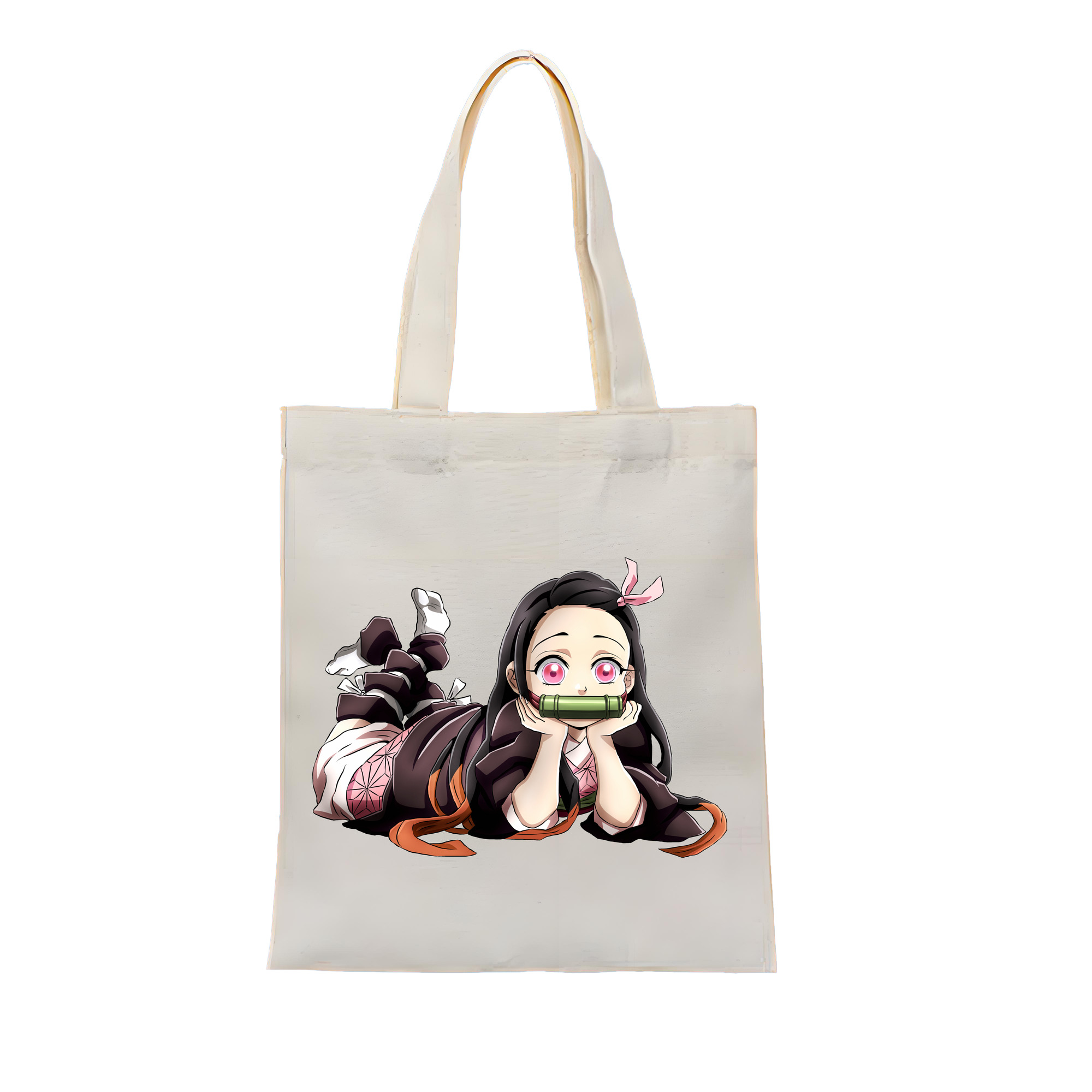 （画像用） 鬼滅の刃（きめつのやいば）竈門 禰󠄀豆子／かまど ねずこ Kamado Nezuko 縦型キャンバス生地手提げバッグ　トートバッグ