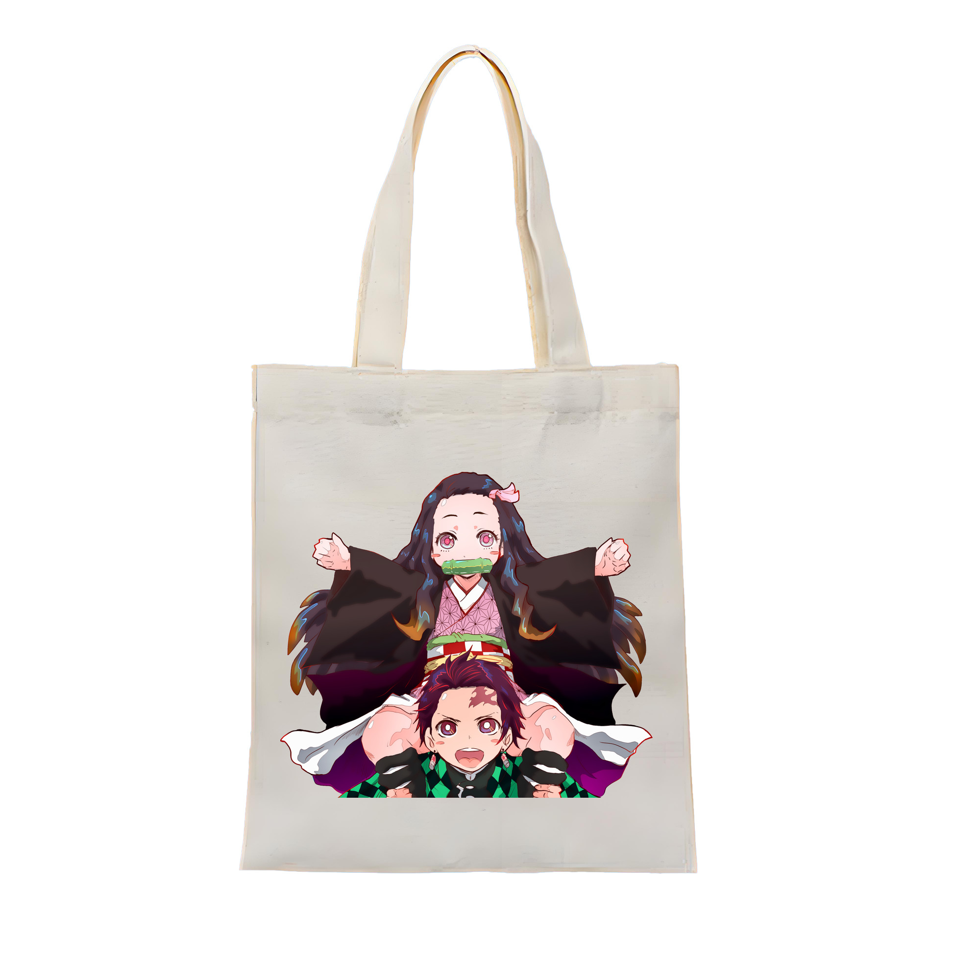 （画像用） 鬼滅の刃（きめつのやいば）竈門 禰󠄀豆子／かまど ねずこ Kamado Nezuko 縦型キャンバス生地手提げバッグ　トートバッグ