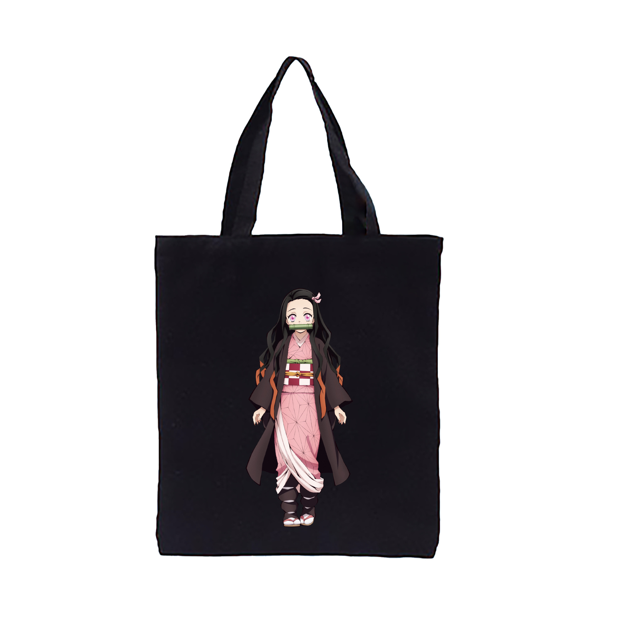 （画像用） 鬼滅の刃（きめつのやいば）竈門 禰󠄀豆子／かまど ねずこ Kamado Nezuko 縦型キャンバス生地手提げバッグ　トートバッグ
