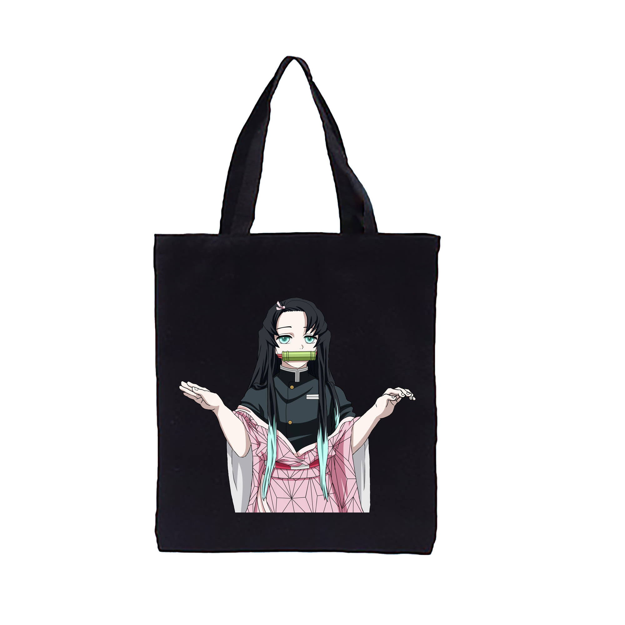 （画像用） 鬼滅の刃（きめつのやいば）竈門 禰󠄀豆子／かまど ねずこ Kamado Nezuko 縦型キャンバス生地手提げバッグ　トートバッグ