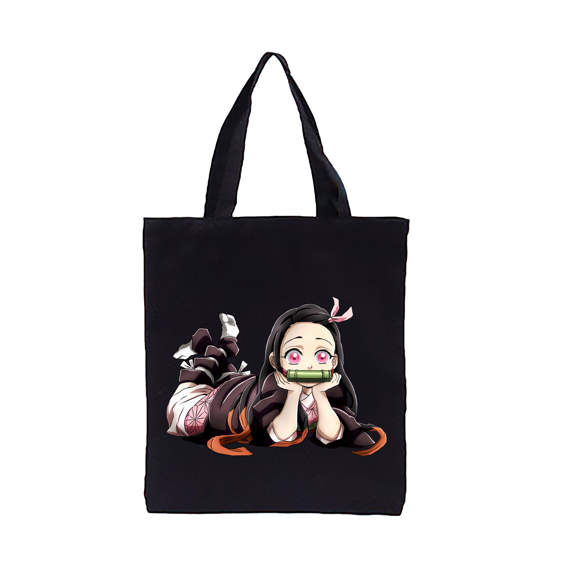 （画像用） 鬼滅の刃（きめつのやいば）竈門 禰󠄀豆子／かまど ねずこ Kamado Nezuko 縦型キャンバス生地手提げバッグ　トートバッグ