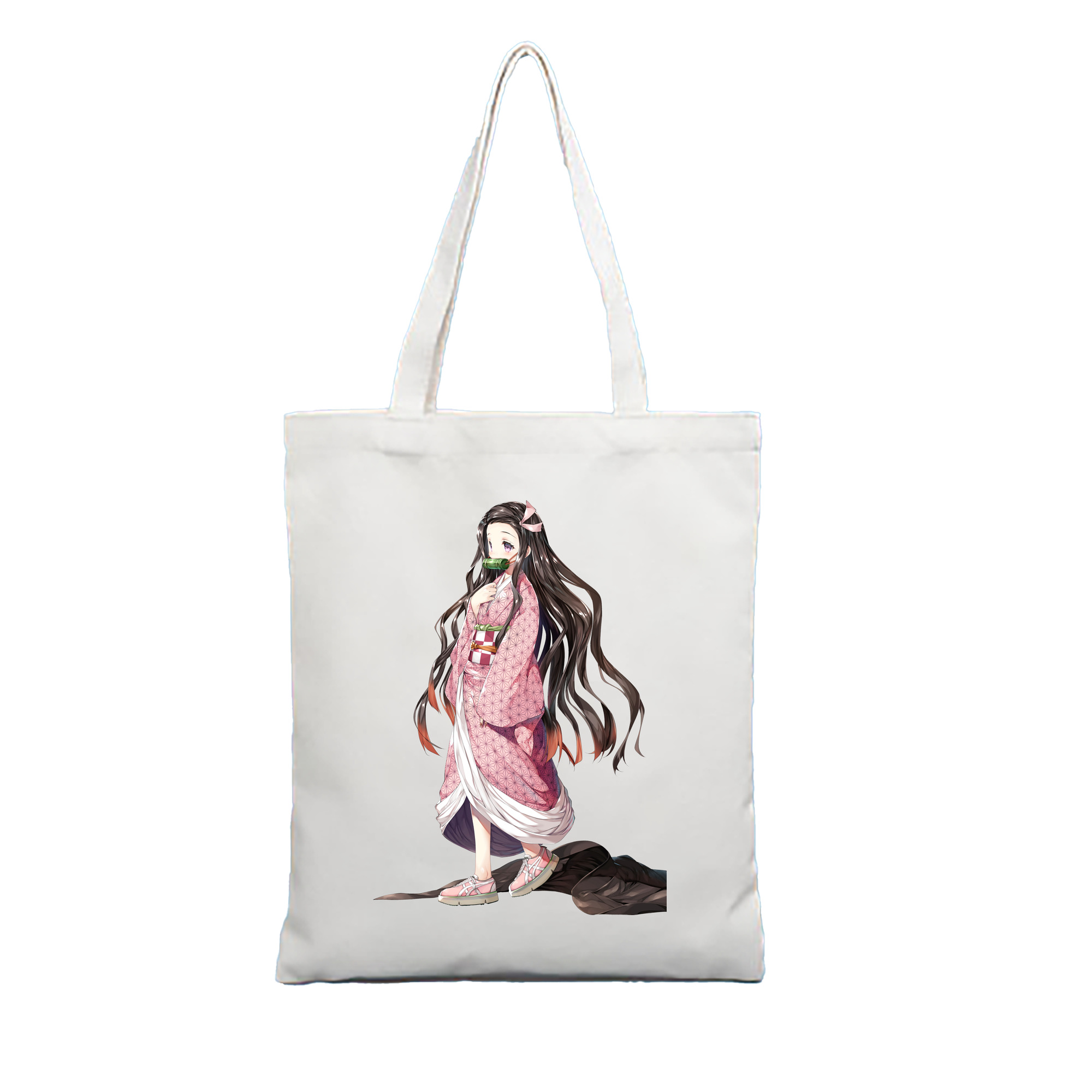 （画像用） 鬼滅の刃（きめつのやいば）竈門 禰󠄀豆子／かまど ねずこ Kamado Nezuko 縦型キャンバス生地手提げバッグ　トートバッグ