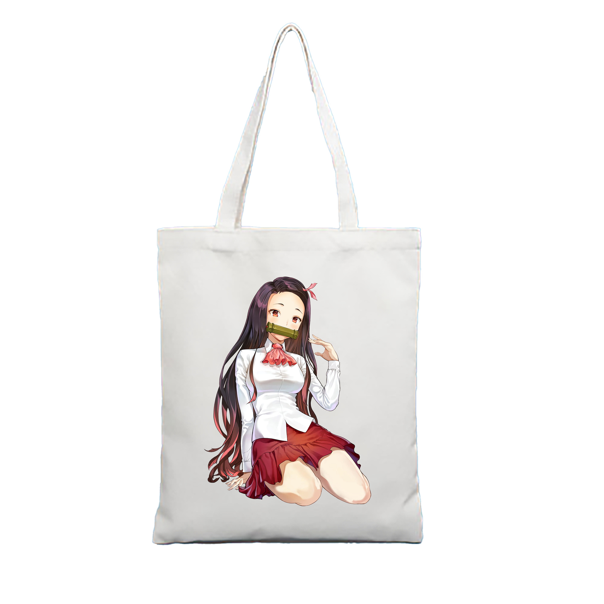 （画像用） 鬼滅の刃（きめつのやいば）竈門 禰󠄀豆子／かまど ねずこ Kamado Nezuko 縦型キャンバス生地手提げバッグ　トートバッグ