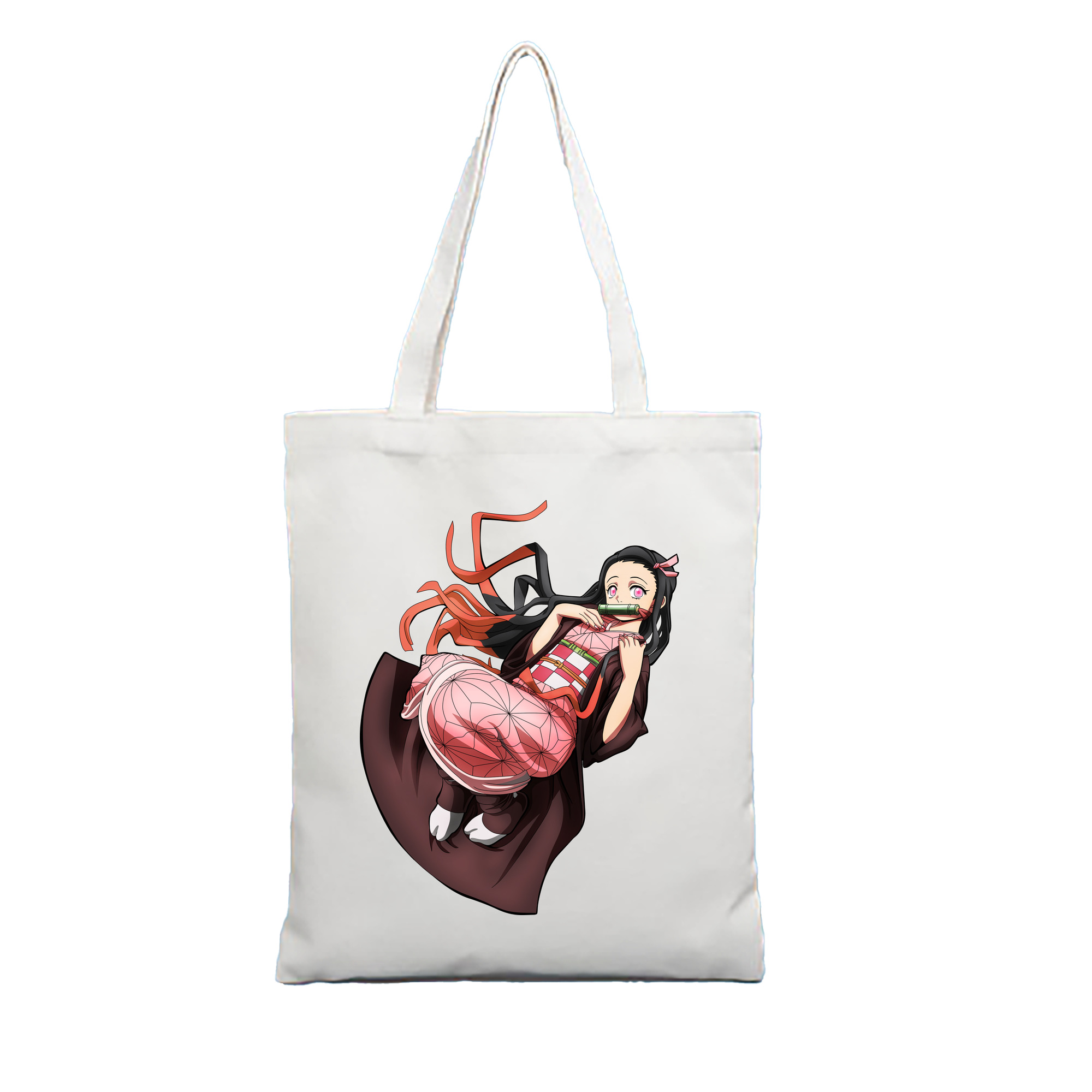 （画像用） 鬼滅の刃（きめつのやいば）竈門 禰󠄀豆子／かまど ねずこ Kamado Nezuko 縦型キャンバス生地手提げバッグ　トートバッグ