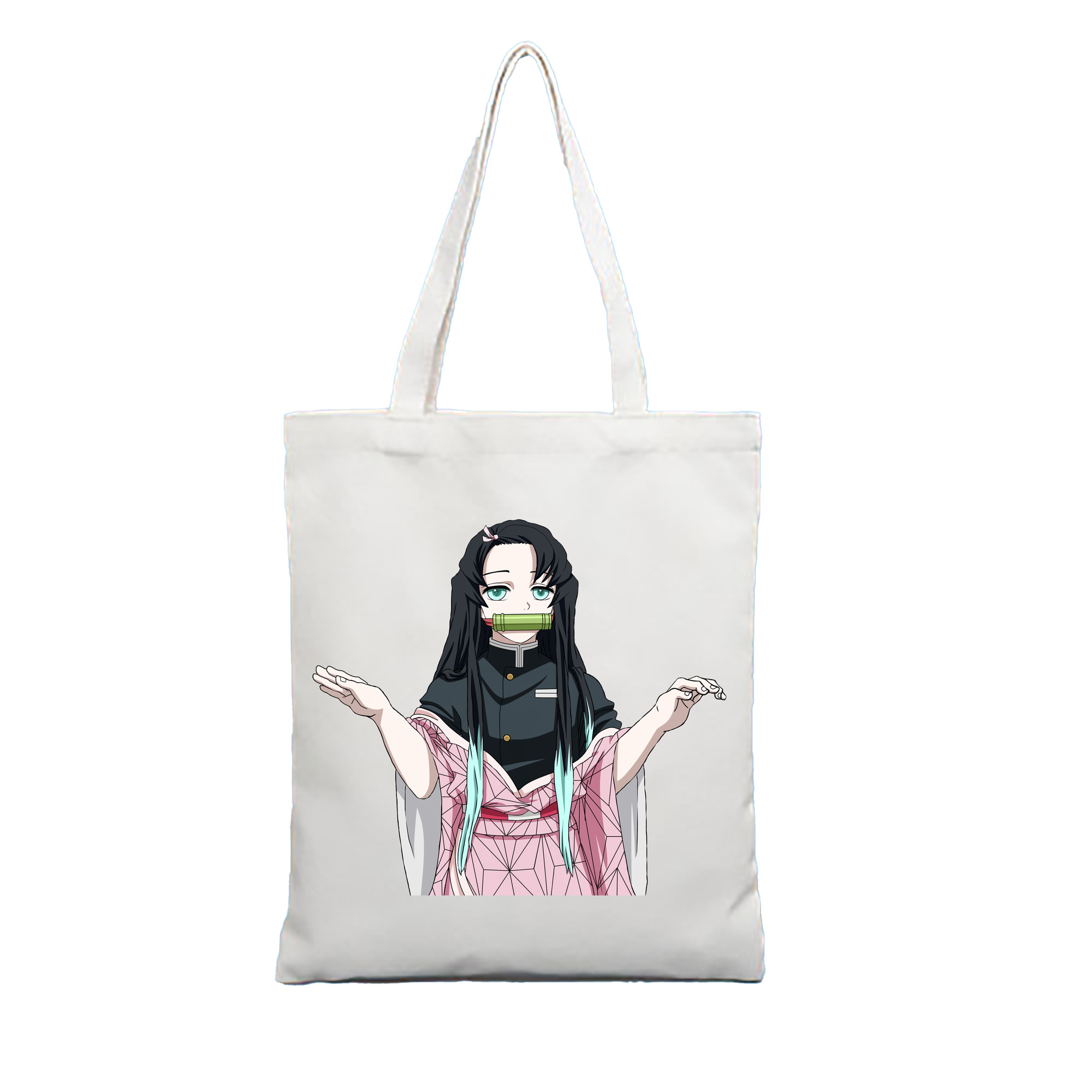 （画像用） 鬼滅の刃（きめつのやいば）竈門 禰󠄀豆子／かまど ねずこ Kamado Nezuko 縦型キャンバス生地手提げバッグ　トートバッグ