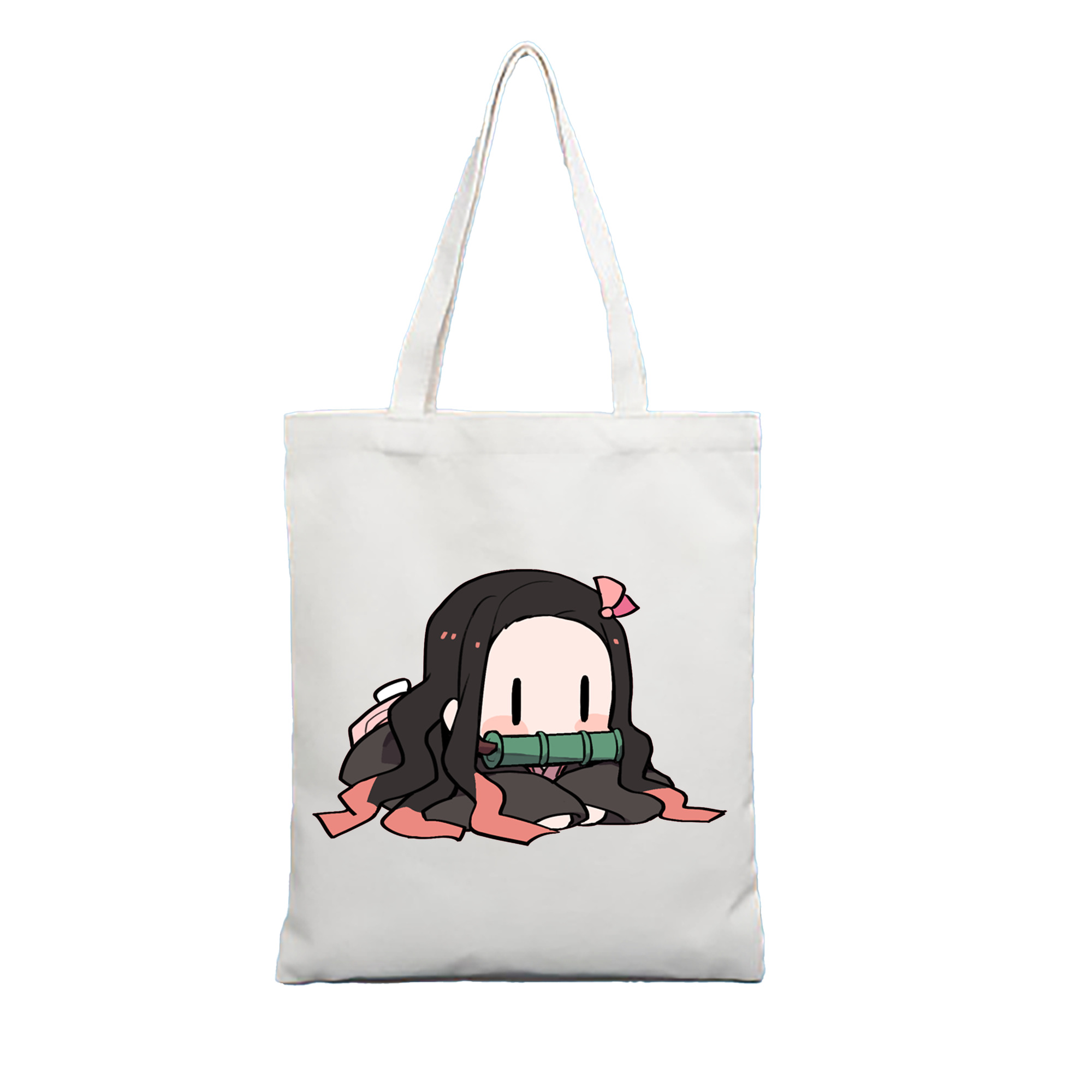 （画像用） 鬼滅の刃（きめつのやいば）竈門 禰󠄀豆子／かまど ねずこ Kamado Nezuko 縦型キャンバス生地手提げバッグ　トートバッグ