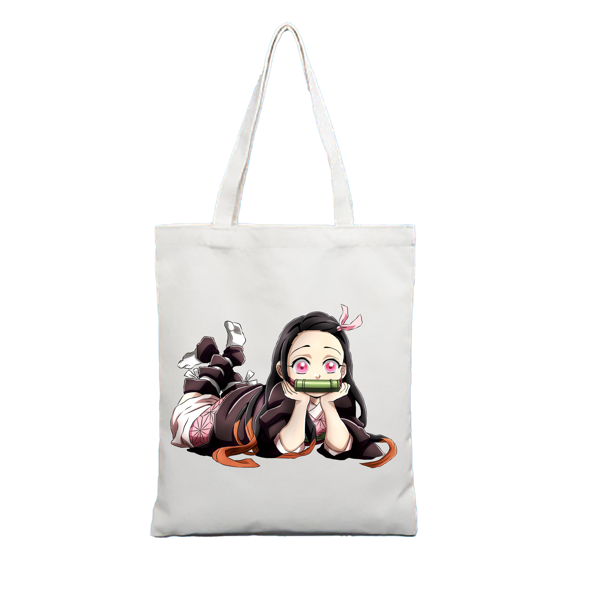 （画像用） 鬼滅の刃（きめつのやいば）竈門 禰󠄀豆子／かまど ねずこ Kamado Nezuko 縦型キャンバス生地手提げバッグ　トートバッグ
