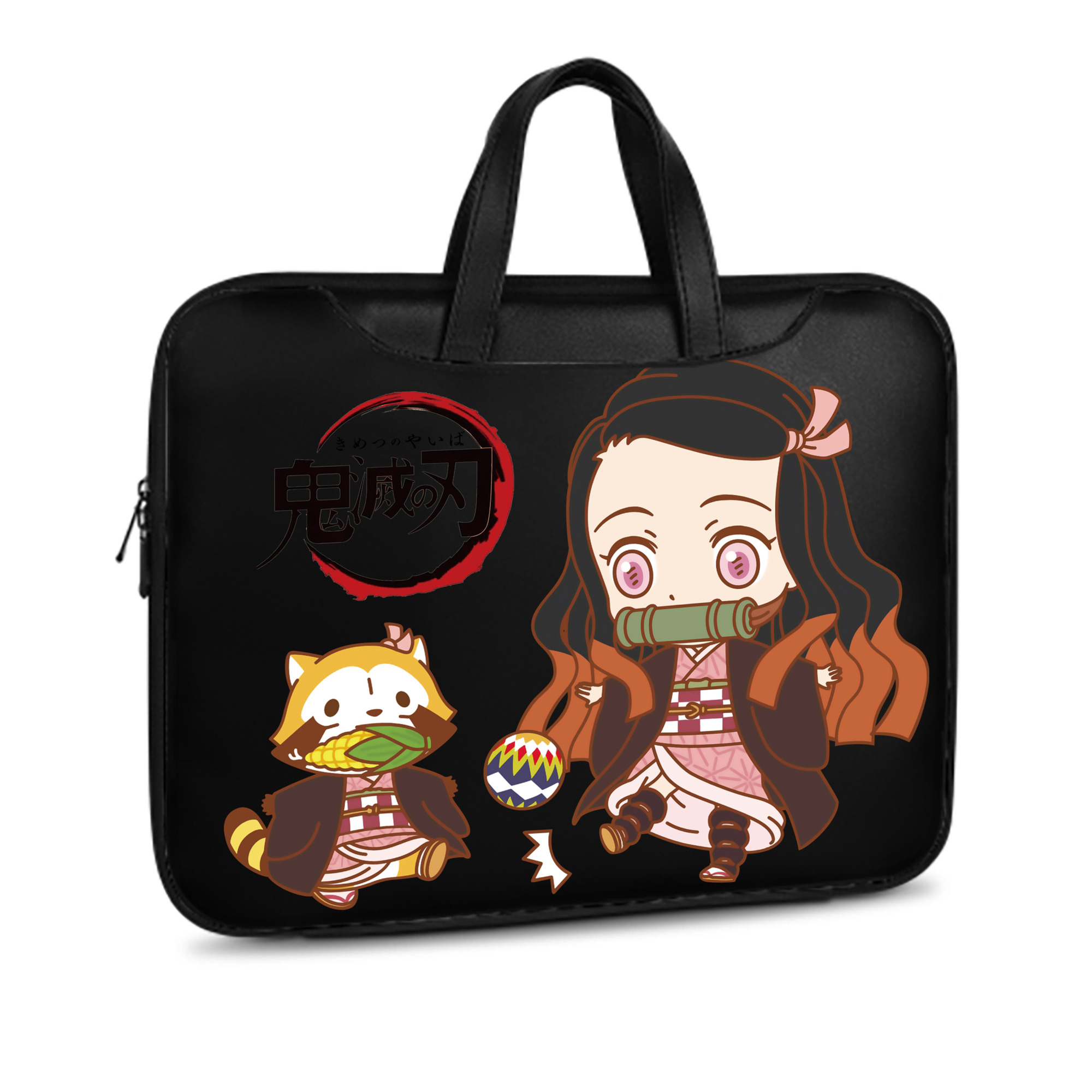 （画像用） 鬼滅の刃（きめつのやいば）竈門 禰󠄀豆子／かまど ねずこ Kamado Nezuko レザーラップトップバッグ　ノートパソコンケース