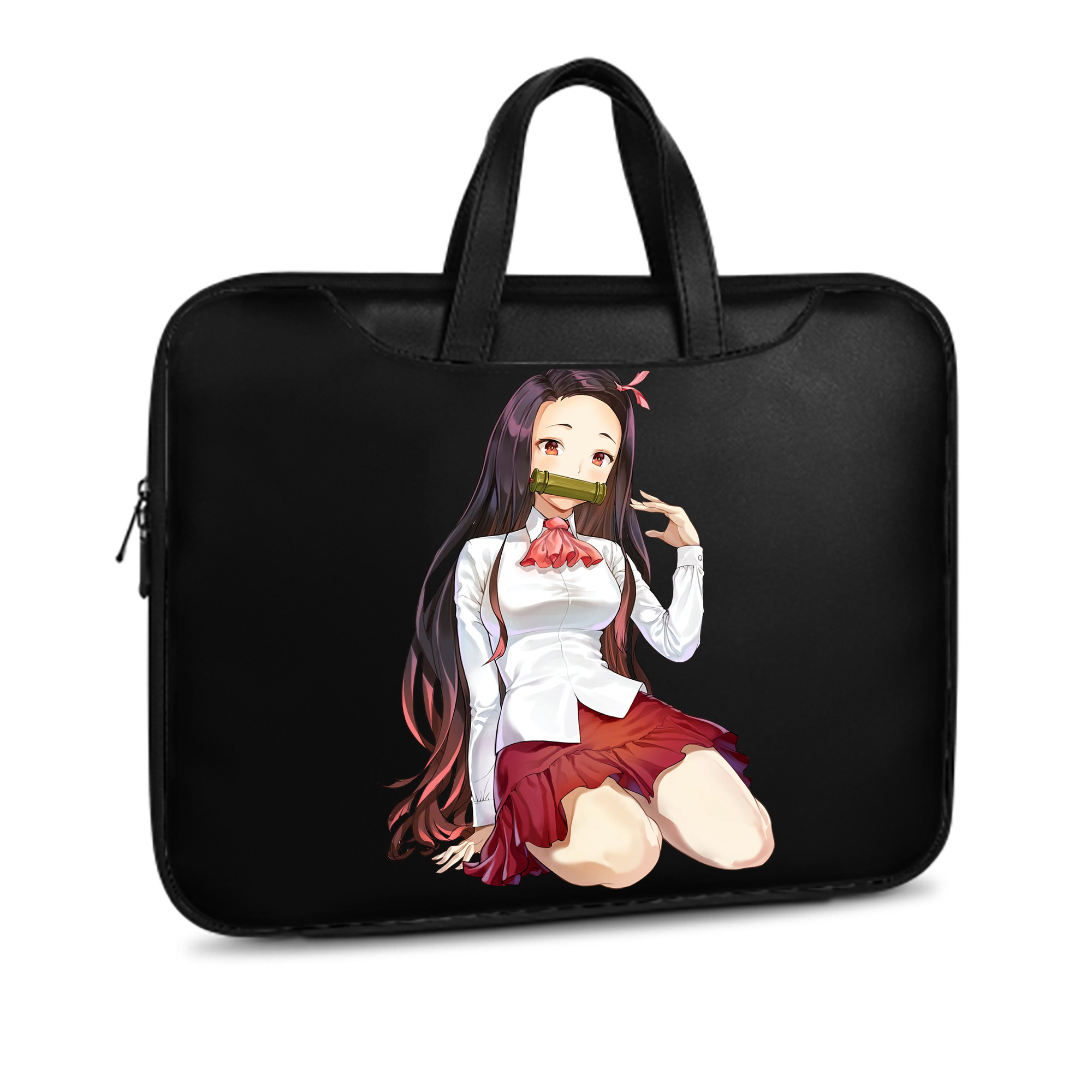 （画像用） 鬼滅の刃（きめつのやいば）竈門 禰󠄀豆子／かまど ねずこ Kamado Nezuko レザーラップトップバッグ　ノートパソコンケース