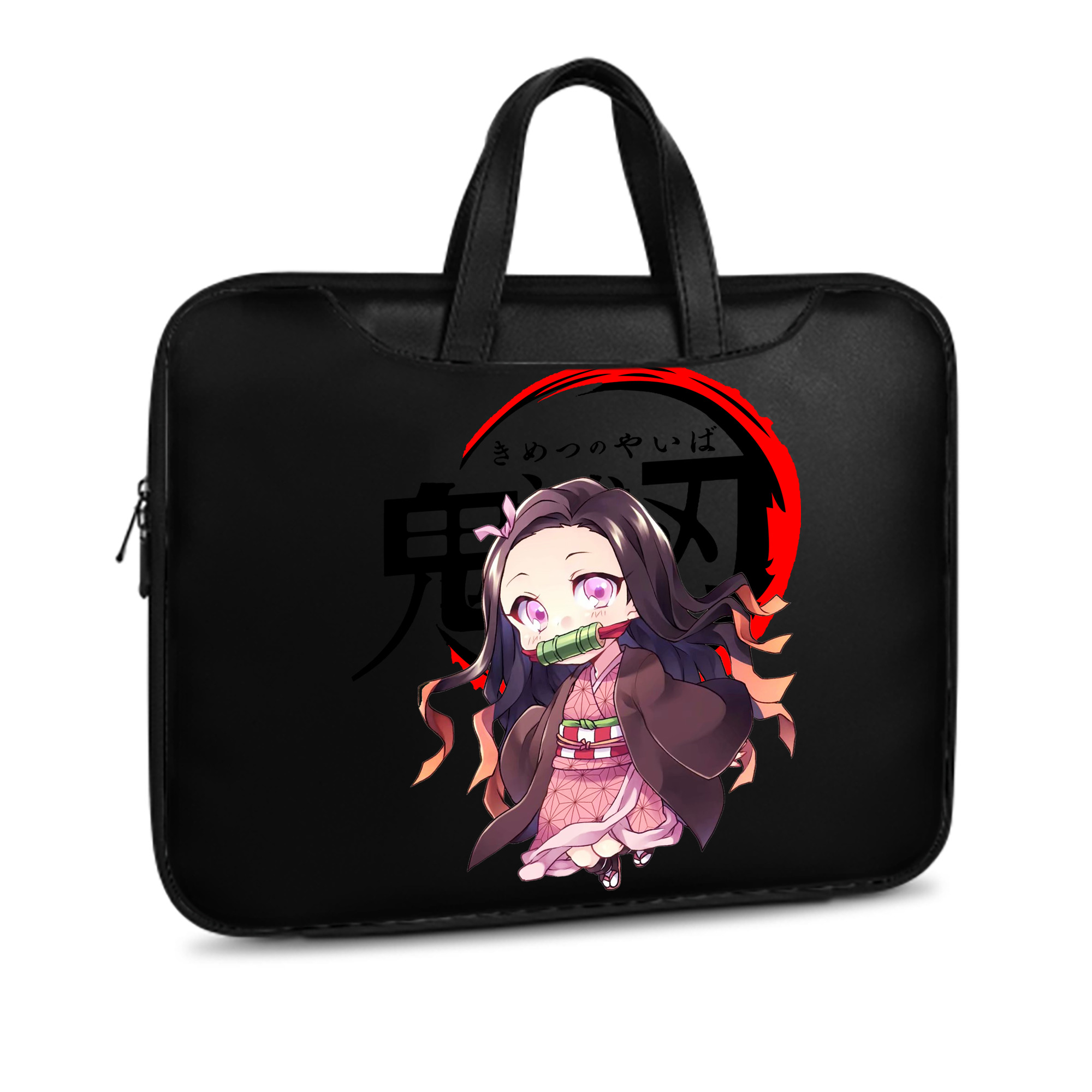 （画像用） 鬼滅の刃（きめつのやいば）竈門 禰󠄀豆子／かまど ねずこ Kamado Nezuko レザーラップトップバッグ　ノートパソコンケース
