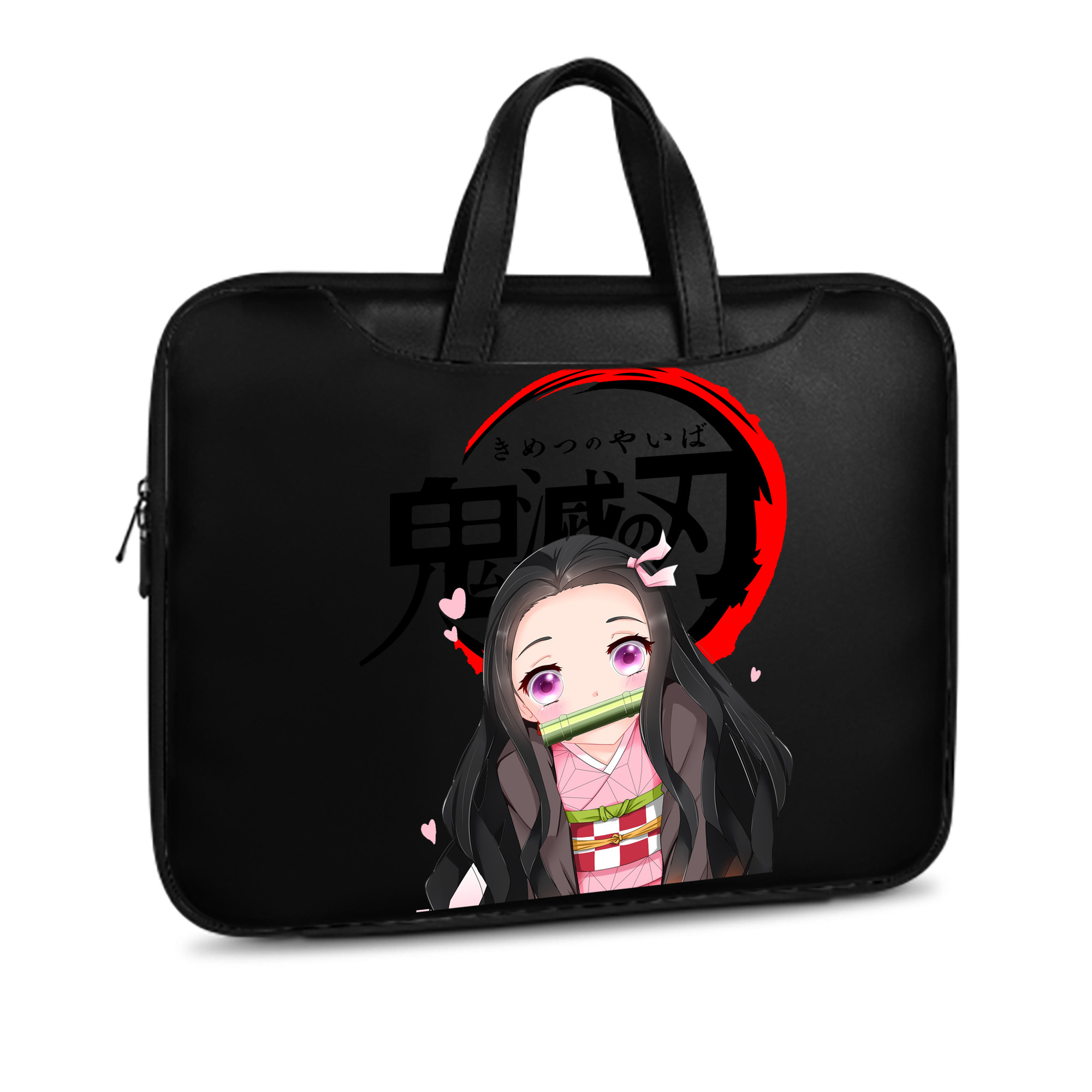 （画像用） 鬼滅の刃（きめつのやいば）竈門 禰󠄀豆子／かまど ねずこ Kamado Nezuko レザーラップトップバッグ　ノートパソコンケース