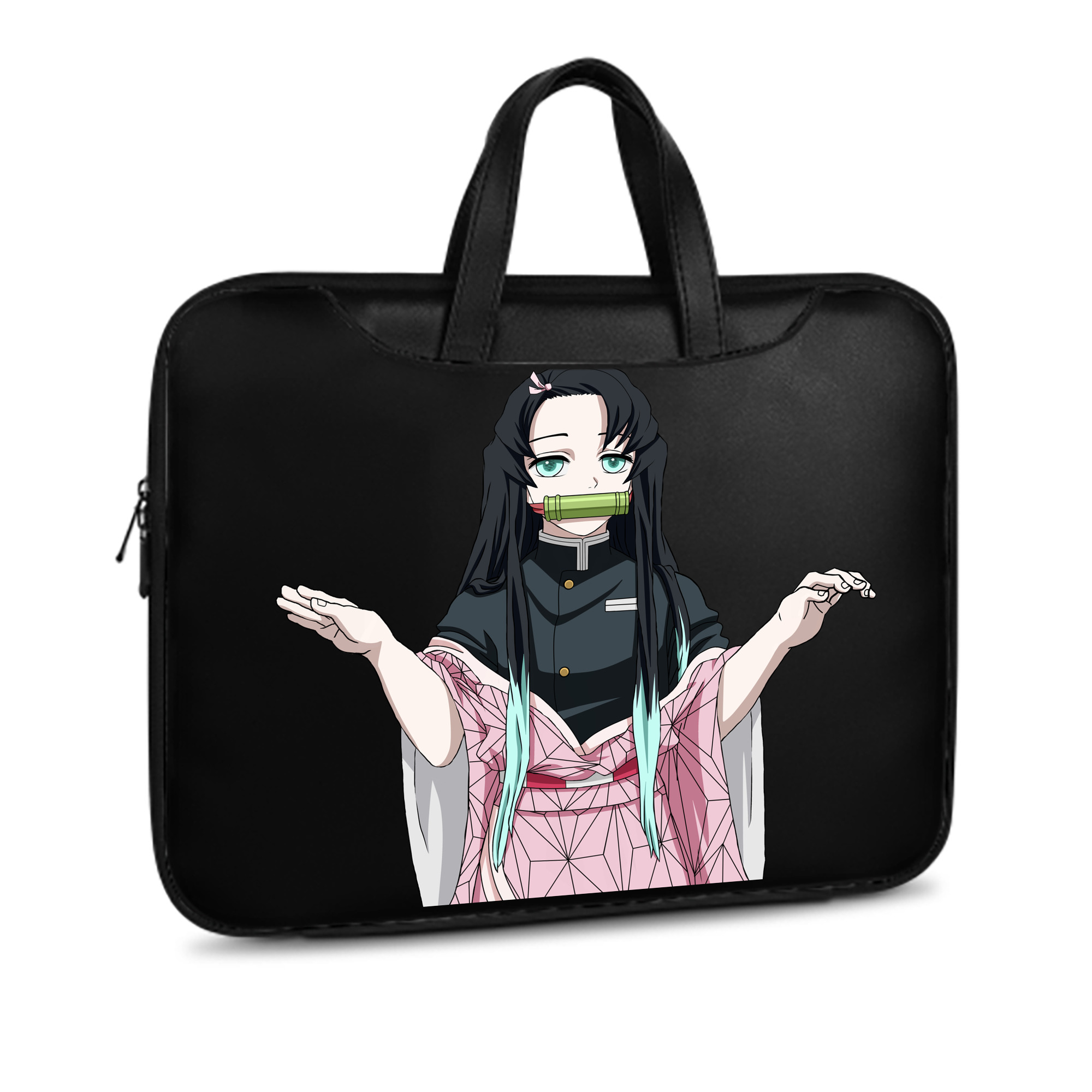 （画像用） 鬼滅の刃（きめつのやいば）竈門 禰󠄀豆子／かまど ねずこ Kamado Nezuko レザーラップトップバッグ　ノートパソコンケース