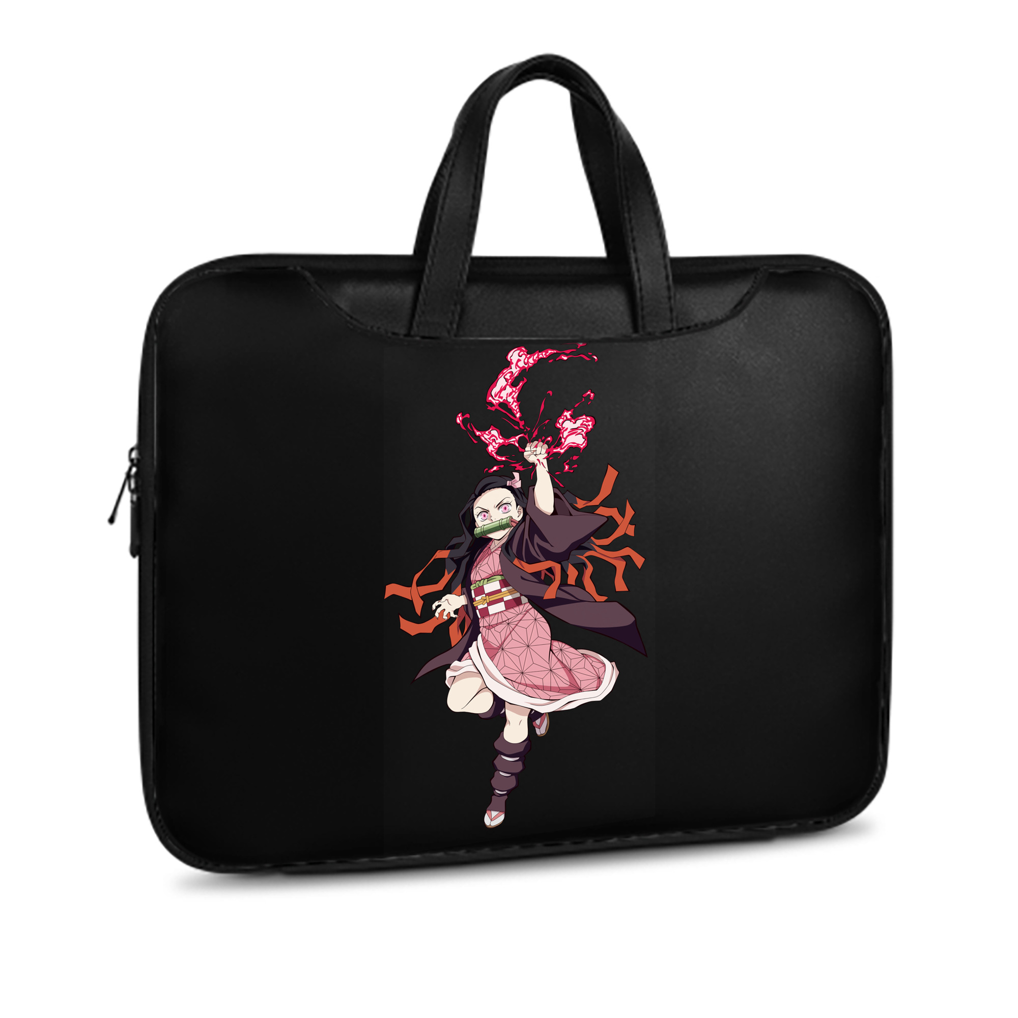 （画像用） 鬼滅の刃（きめつのやいば）竈門 禰󠄀豆子／かまど ねずこ Kamado Nezuko レザーラップトップバッグ　ノートパソコンケース