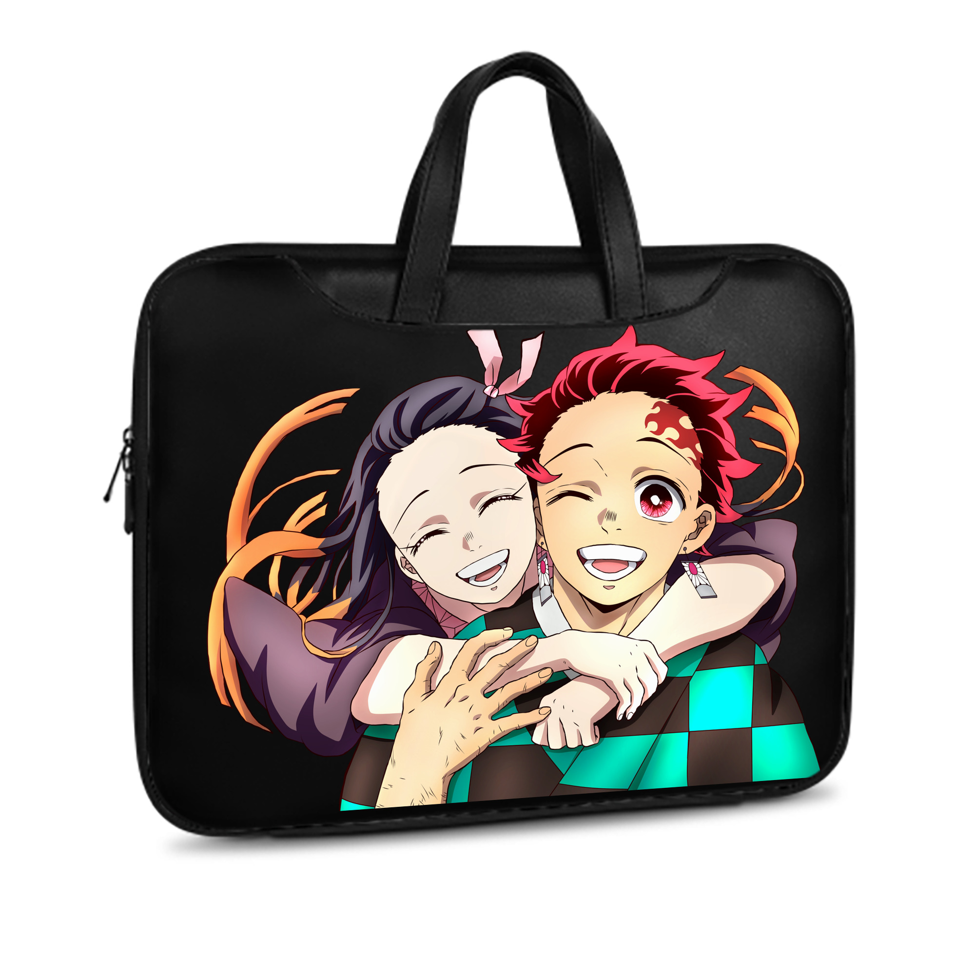 （画像用） 鬼滅の刃（きめつのやいば）竈門 禰󠄀豆子／かまど ねずこ Kamado Nezuko レザーラップトップバッグ　ノートパソコンケース