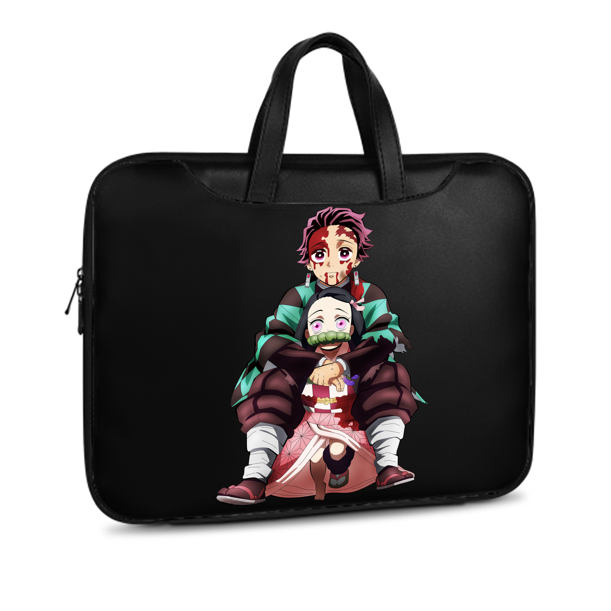 （画像用） 鬼滅の刃（きめつのやいば）竈門 禰󠄀豆子／かまど ねずこ Kamado Nezuko レザーラップトップバッグ　ノートパソコンケース