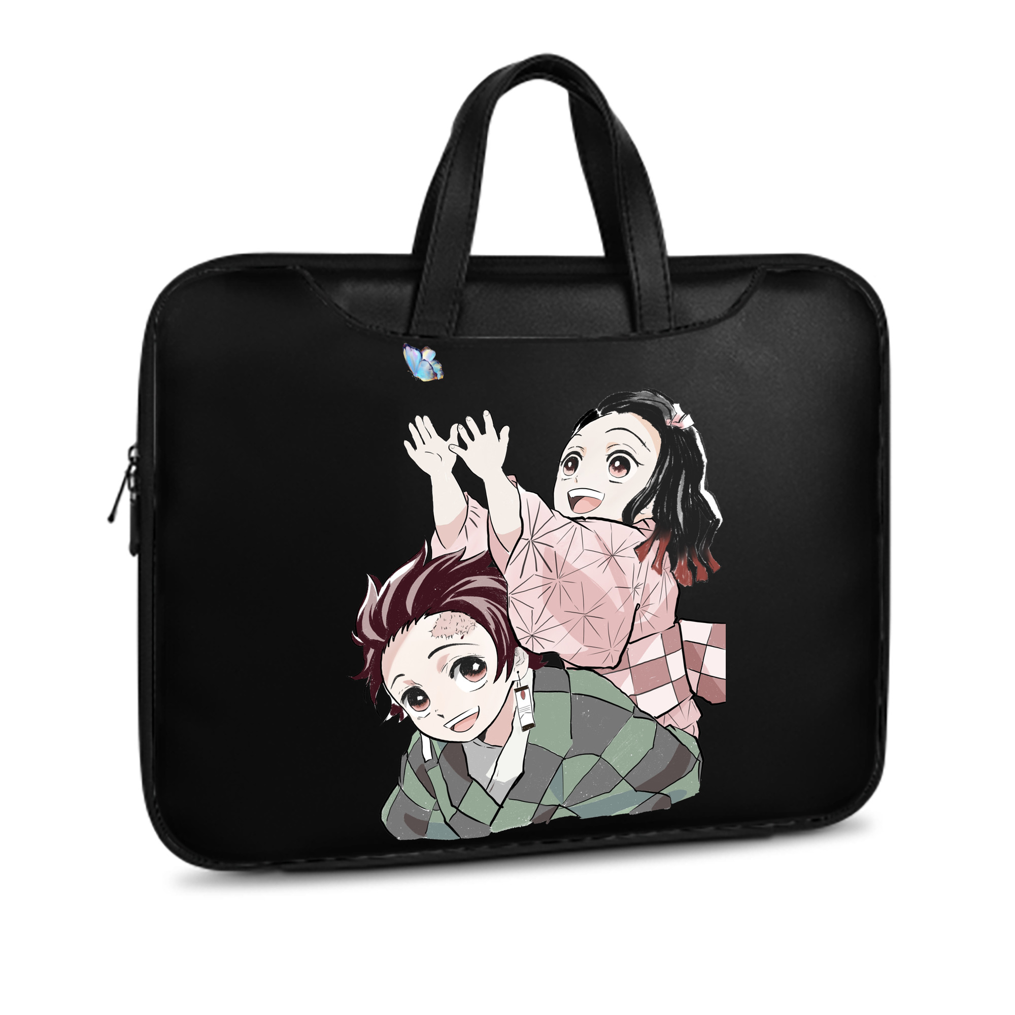 （画像用） 鬼滅の刃（きめつのやいば）竈門 禰󠄀豆子／かまど ねずこ Kamado Nezuko レザーラップトップバッグ　ノートパソコンケース