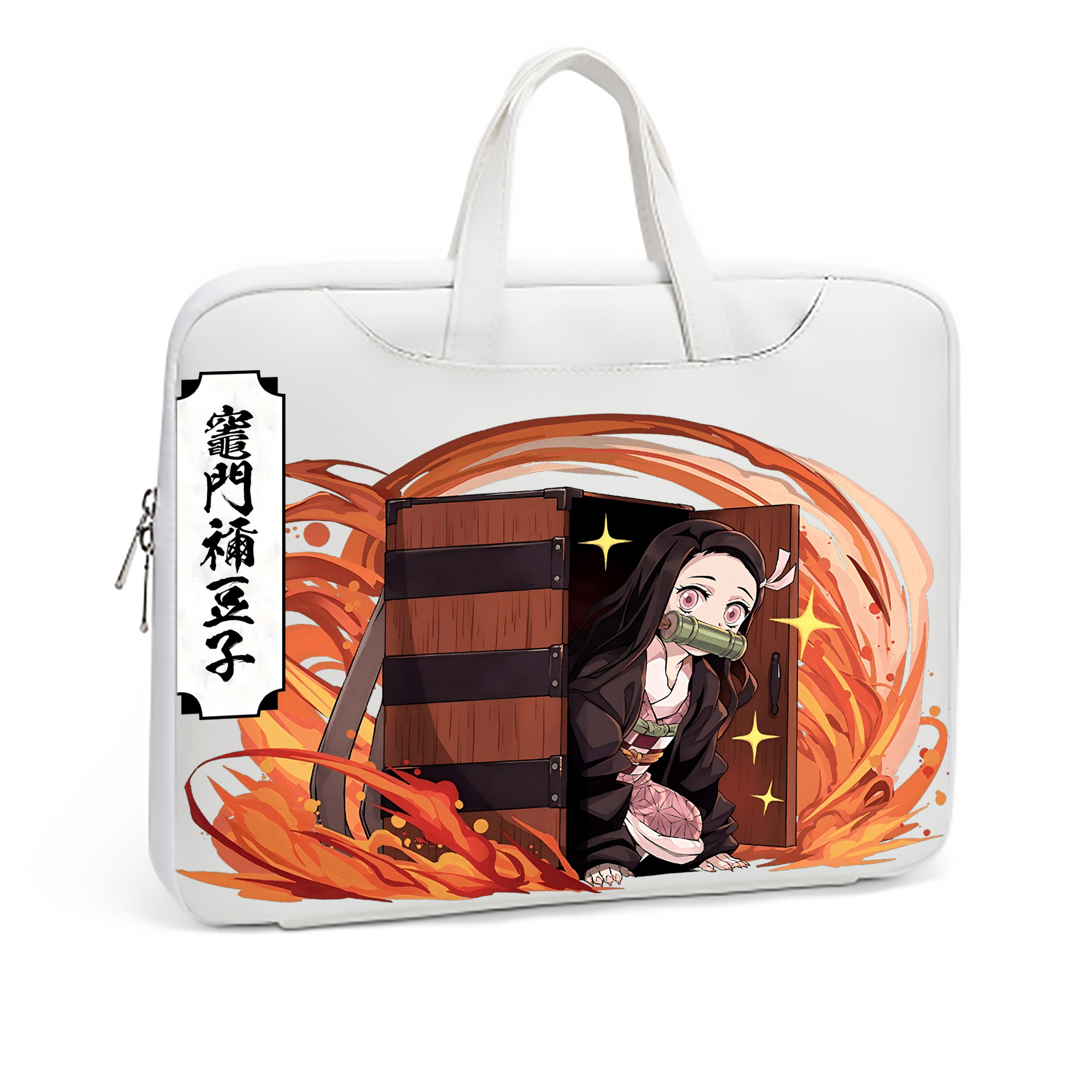 （画像用） 鬼滅の刃（きめつのやいば）竈門 禰󠄀豆子／かまど ねずこ Kamado Nezuko レザーラップトップバッグ　ノートパソコンケース