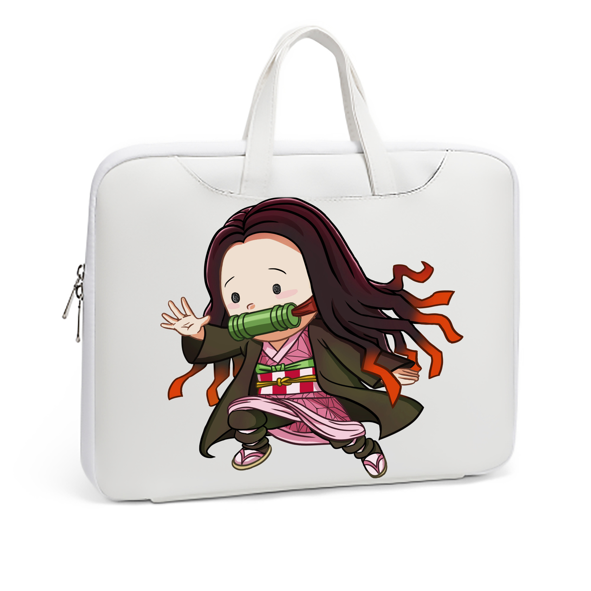 （画像用） 鬼滅の刃（きめつのやいば）竈門 禰󠄀豆子／かまど ねずこ Kamado Nezuko レザーラップトップバッグ　ノートパソコンケース