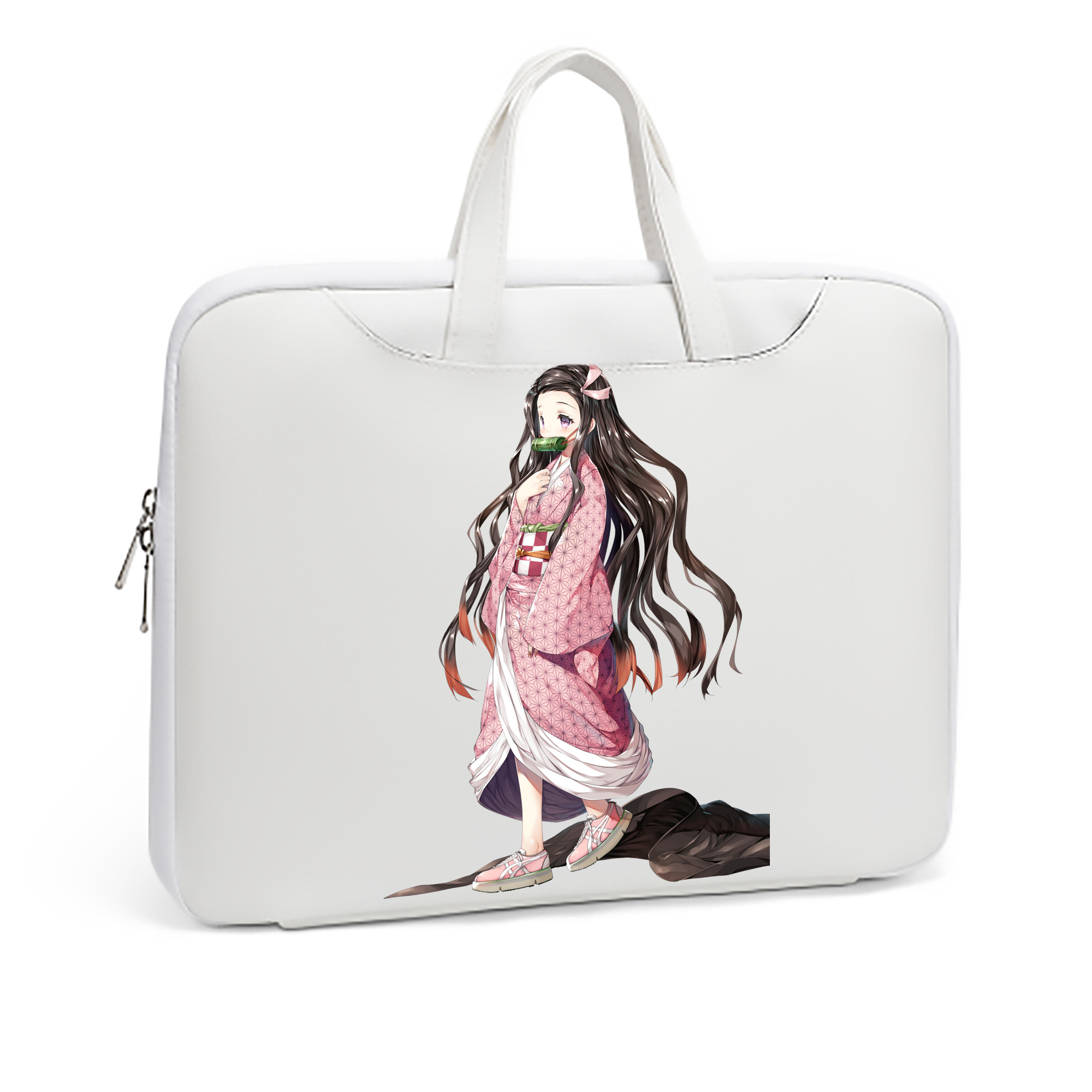 （画像用） 鬼滅の刃（きめつのやいば）竈門 禰󠄀豆子／かまど ねずこ Kamado Nezuko レザーラップトップバッグ　ノートパソコンケース