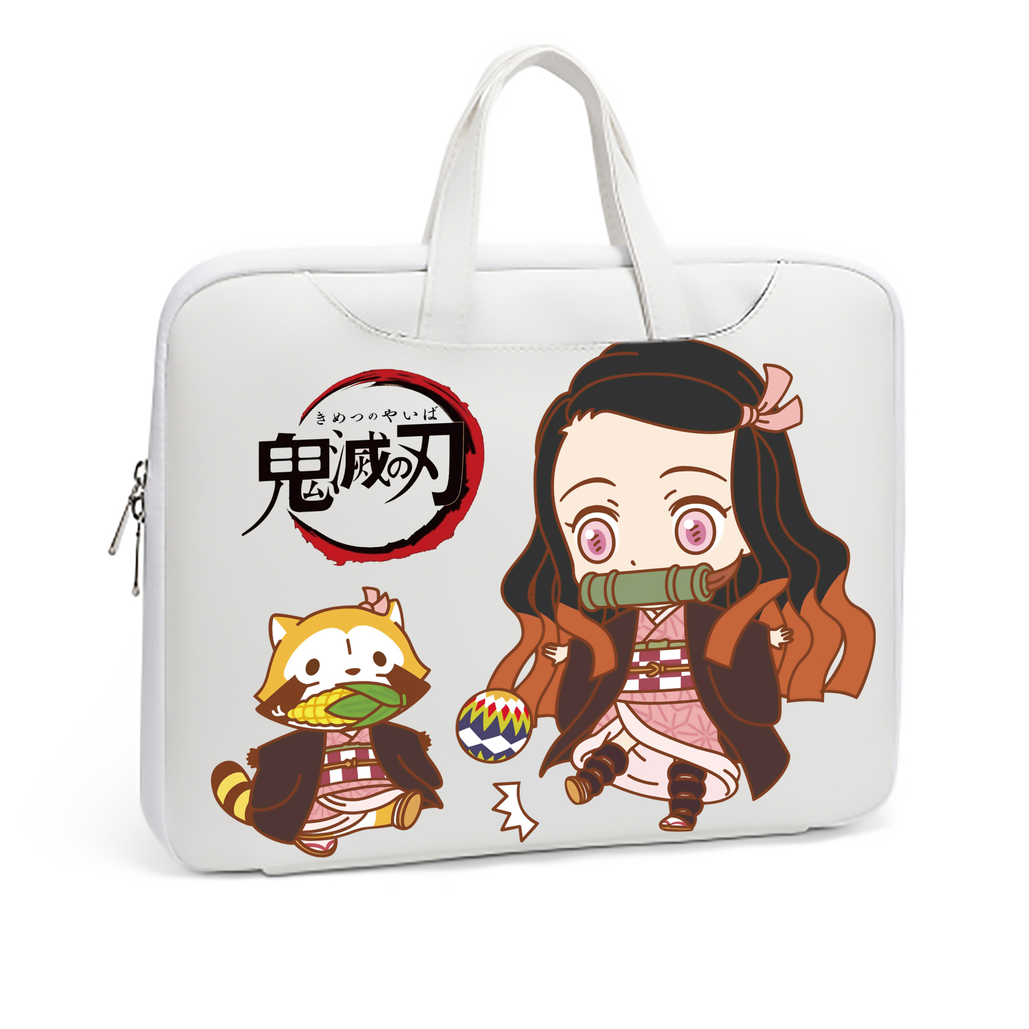 （画像用） 鬼滅の刃（きめつのやいば）竈門 禰󠄀豆子／かまど ねずこ Kamado Nezuko レザーラップトップバッグ　ノートパソコンケース