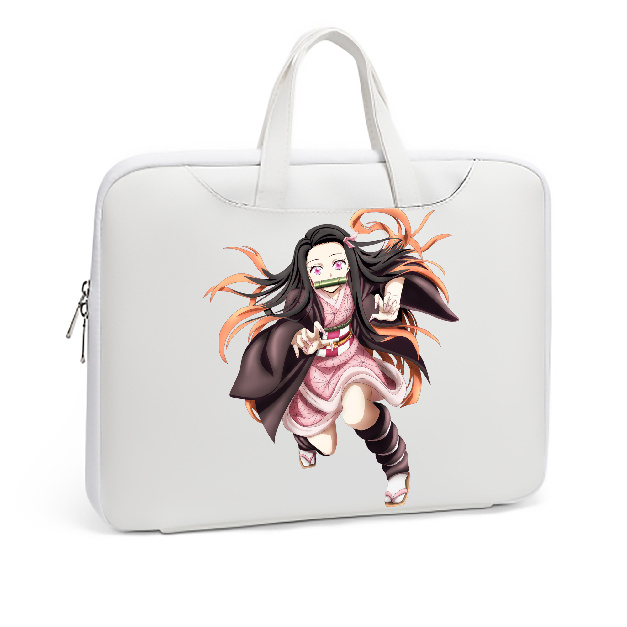 （画像用） 鬼滅の刃（きめつのやいば）竈門 禰󠄀豆子／かまど ねずこ Kamado Nezuko レザーラップトップバッグ　ノートパソコンケース