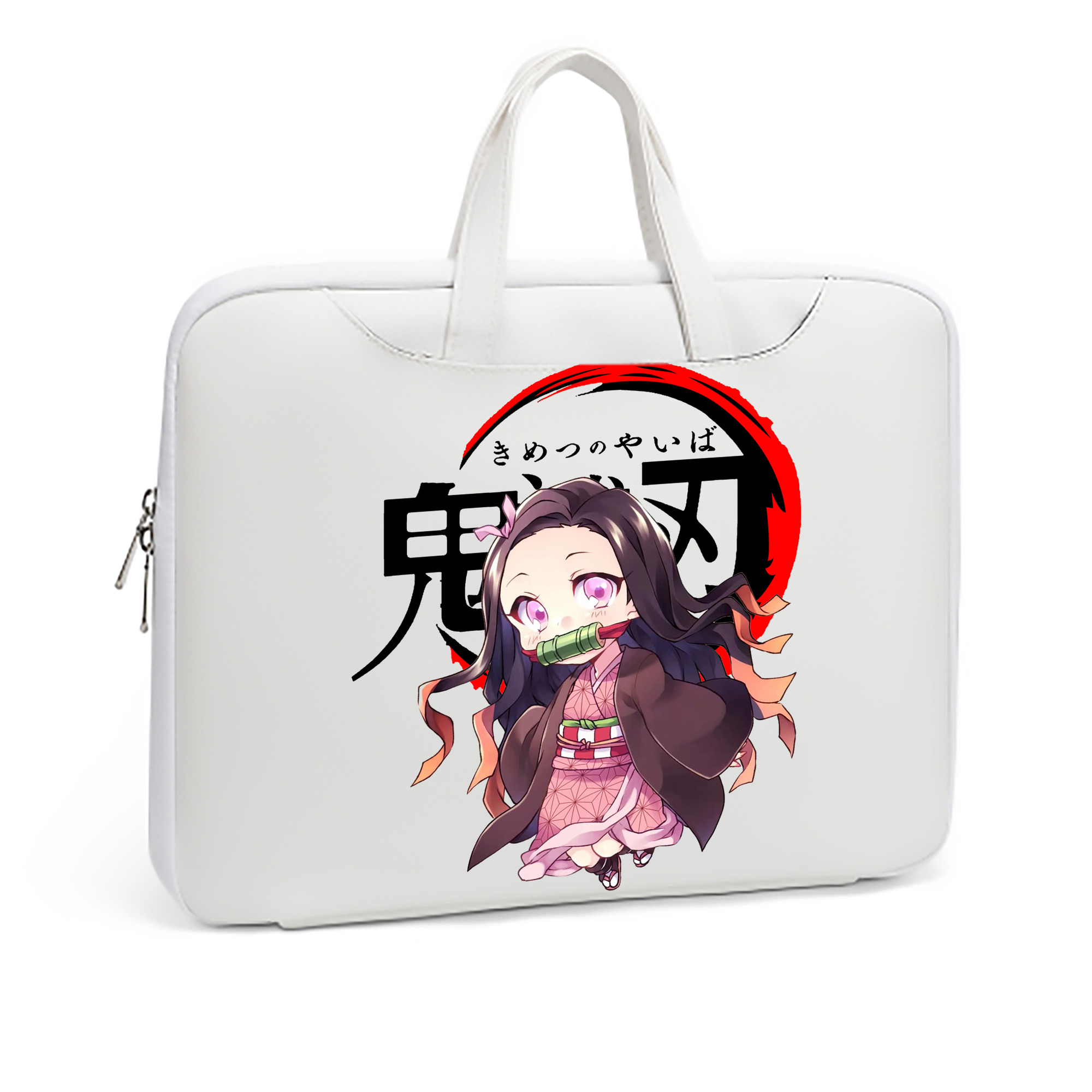 （画像用） 鬼滅の刃（きめつのやいば）竈門 禰󠄀豆子／かまど ねずこ Kamado Nezuko レザーラップトップバッグ　ノートパソコンケース