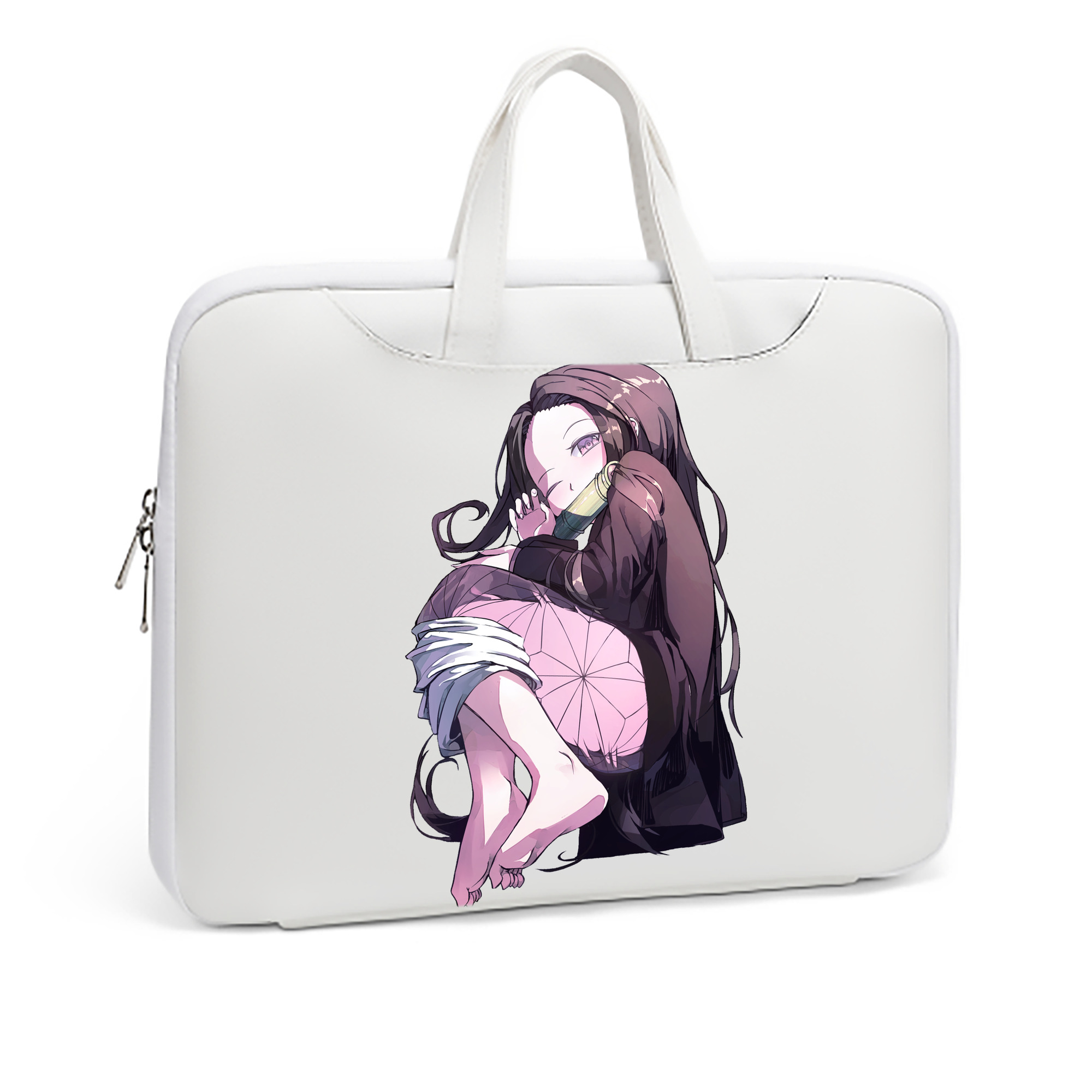 （画像用） 鬼滅の刃（きめつのやいば）竈門 禰󠄀豆子／かまど ねずこ Kamado Nezuko レザーラップトップバッグ　ノートパソコンケース