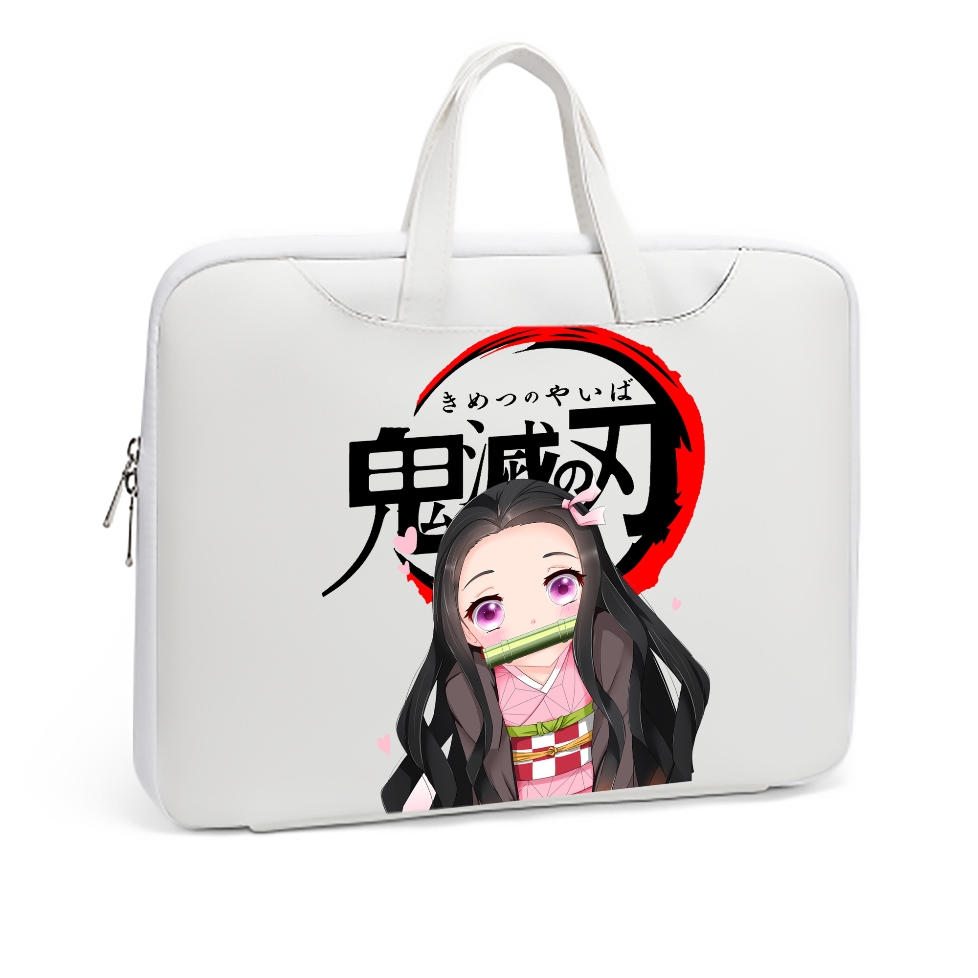 （画像用） 鬼滅の刃（きめつのやいば）竈門 禰󠄀豆子／かまど ねずこ Kamado Nezuko レザーラップトップバッグ　ノートパソコンケース