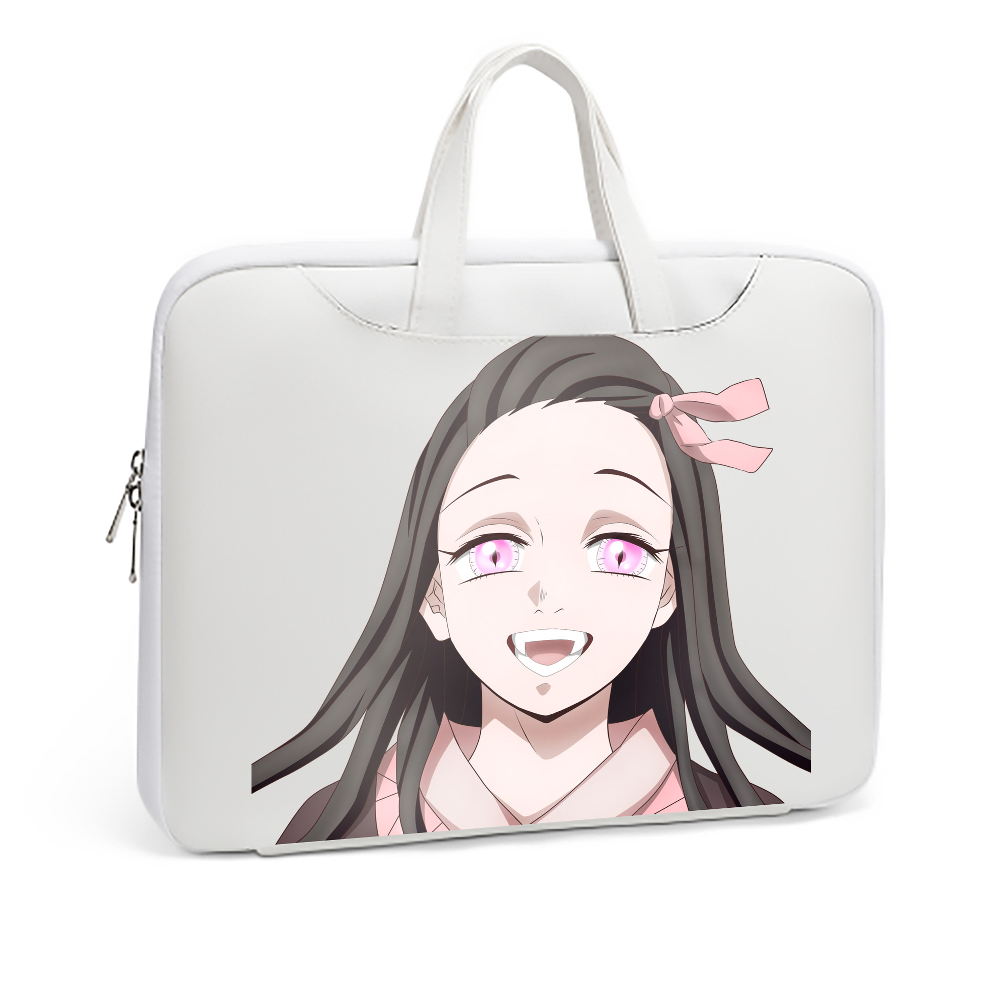 （画像用） 鬼滅の刃（きめつのやいば）竈門 禰󠄀豆子／かまど ねずこ Kamado Nezuko レザーラップトップバッグ　ノートパソコンケース