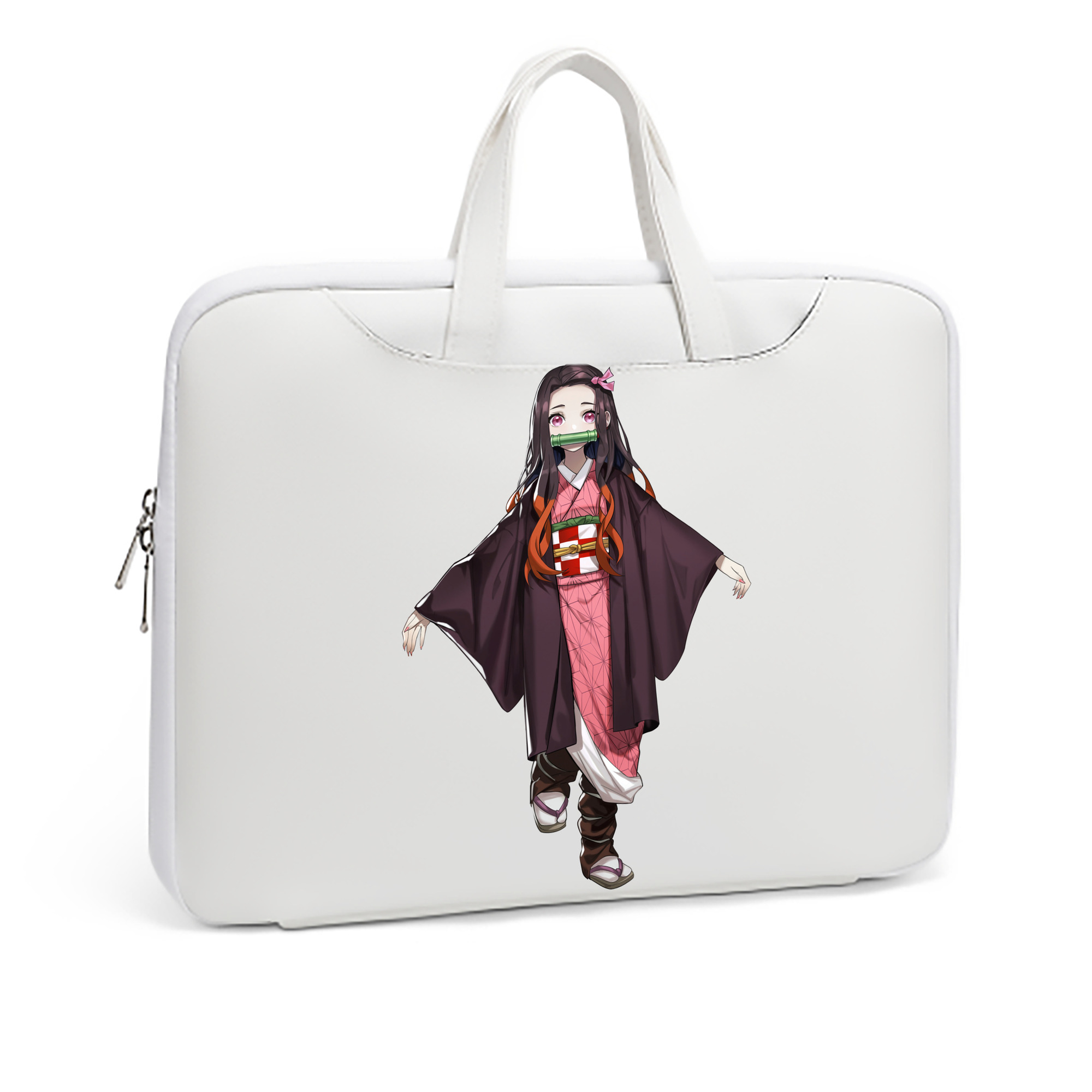 （画像用） 鬼滅の刃（きめつのやいば）竈門 禰󠄀豆子／かまど ねずこ Kamado Nezuko レザーラップトップバッグ　ノートパソコンケース