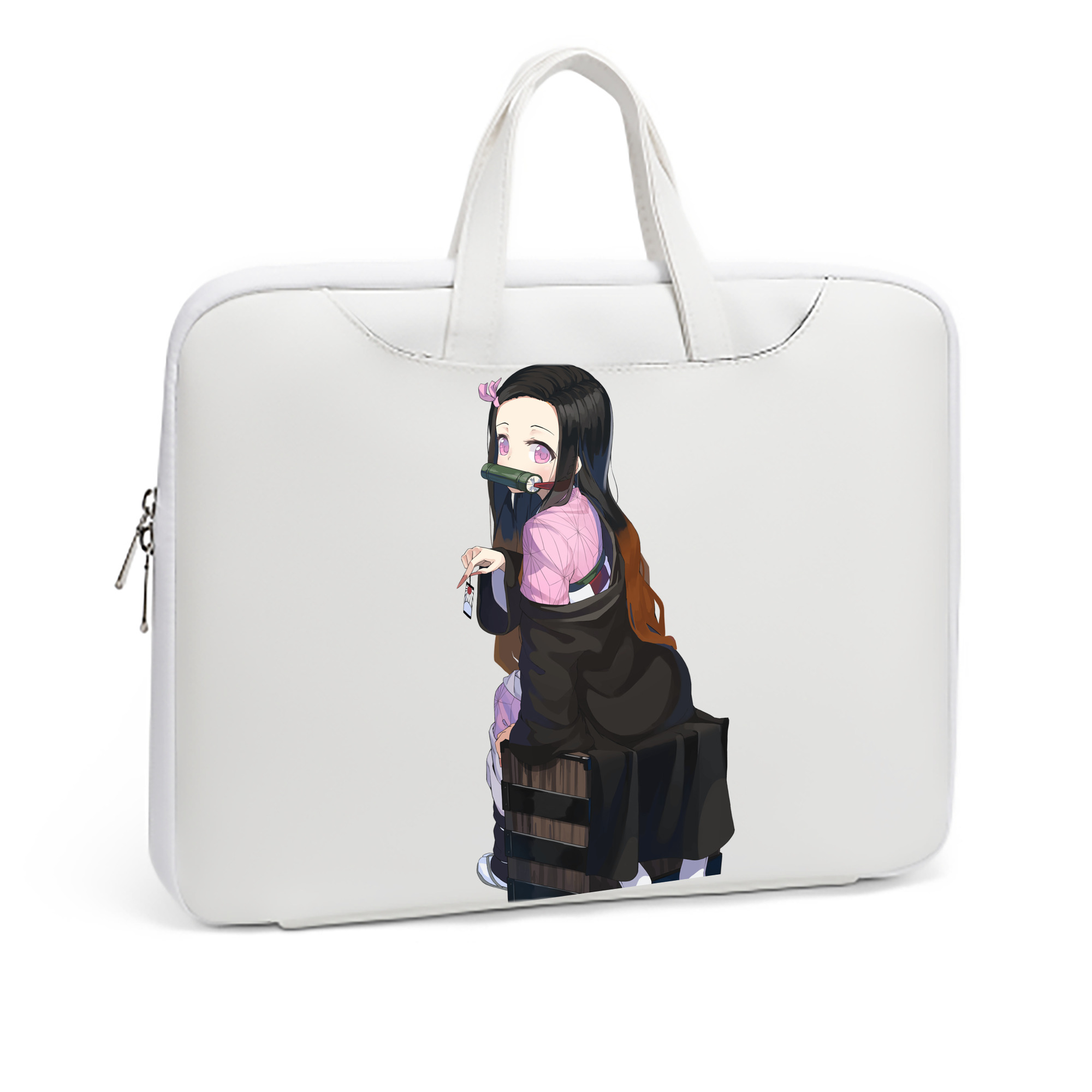 （画像用） 鬼滅の刃（きめつのやいば）竈門 禰󠄀豆子／かまど ねずこ Kamado Nezuko レザーラップトップバッグ　ノートパソコンケース