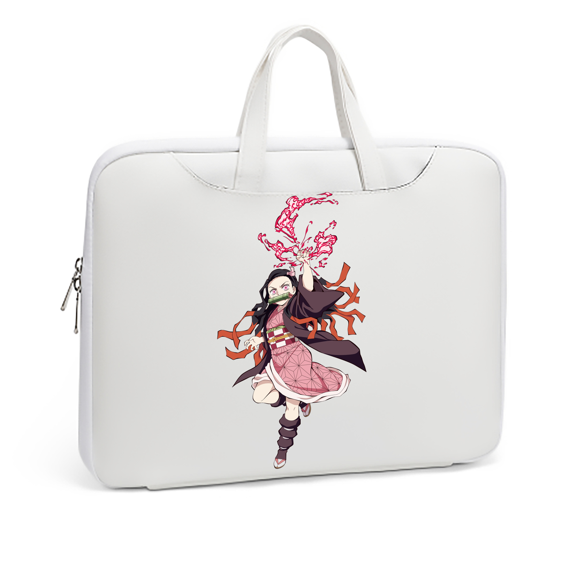 （画像用） 鬼滅の刃（きめつのやいば）竈門 禰󠄀豆子／かまど ねずこ Kamado Nezuko レザーラップトップバッグ　ノートパソコンケース